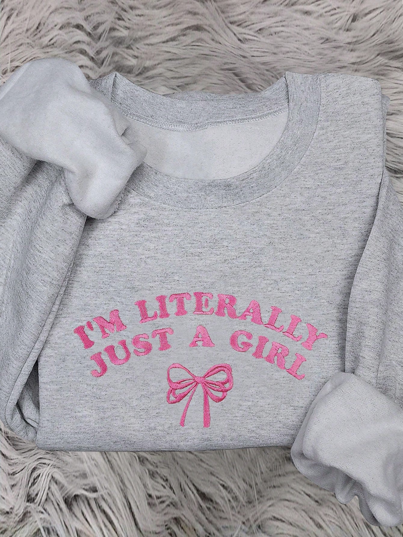 Women's Oversized Drop Shoulder "I'm Just A Girl" Graphic Sweatshirt