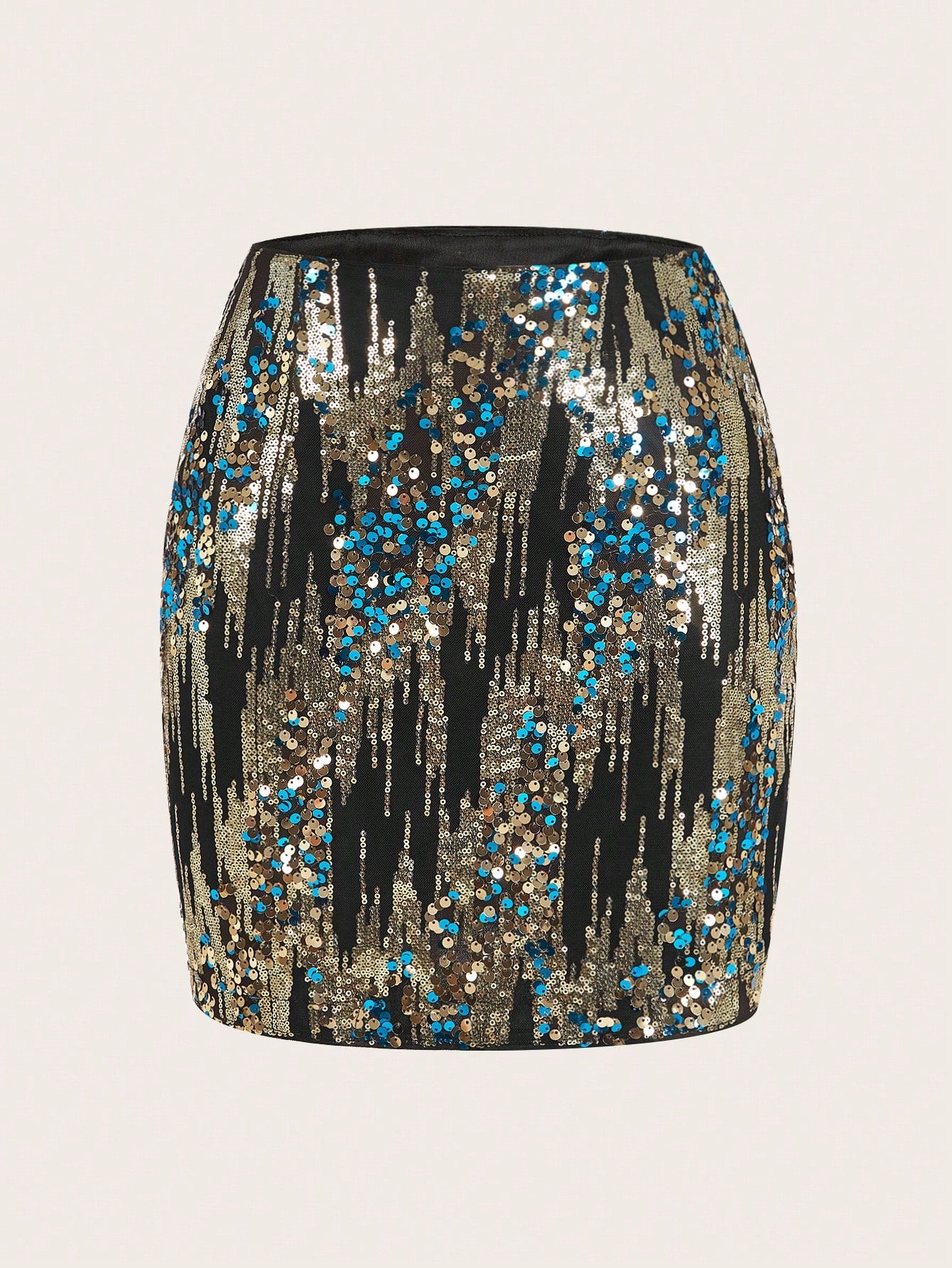 High Waist Sequin Bodycon Skirt