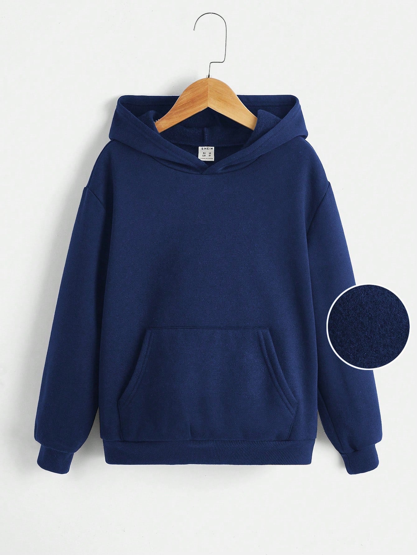 Tween Boy Kangaroo Pocket Drop Shoulder Hoodie Comfortable Casual For Spring Autumn Daily Wear