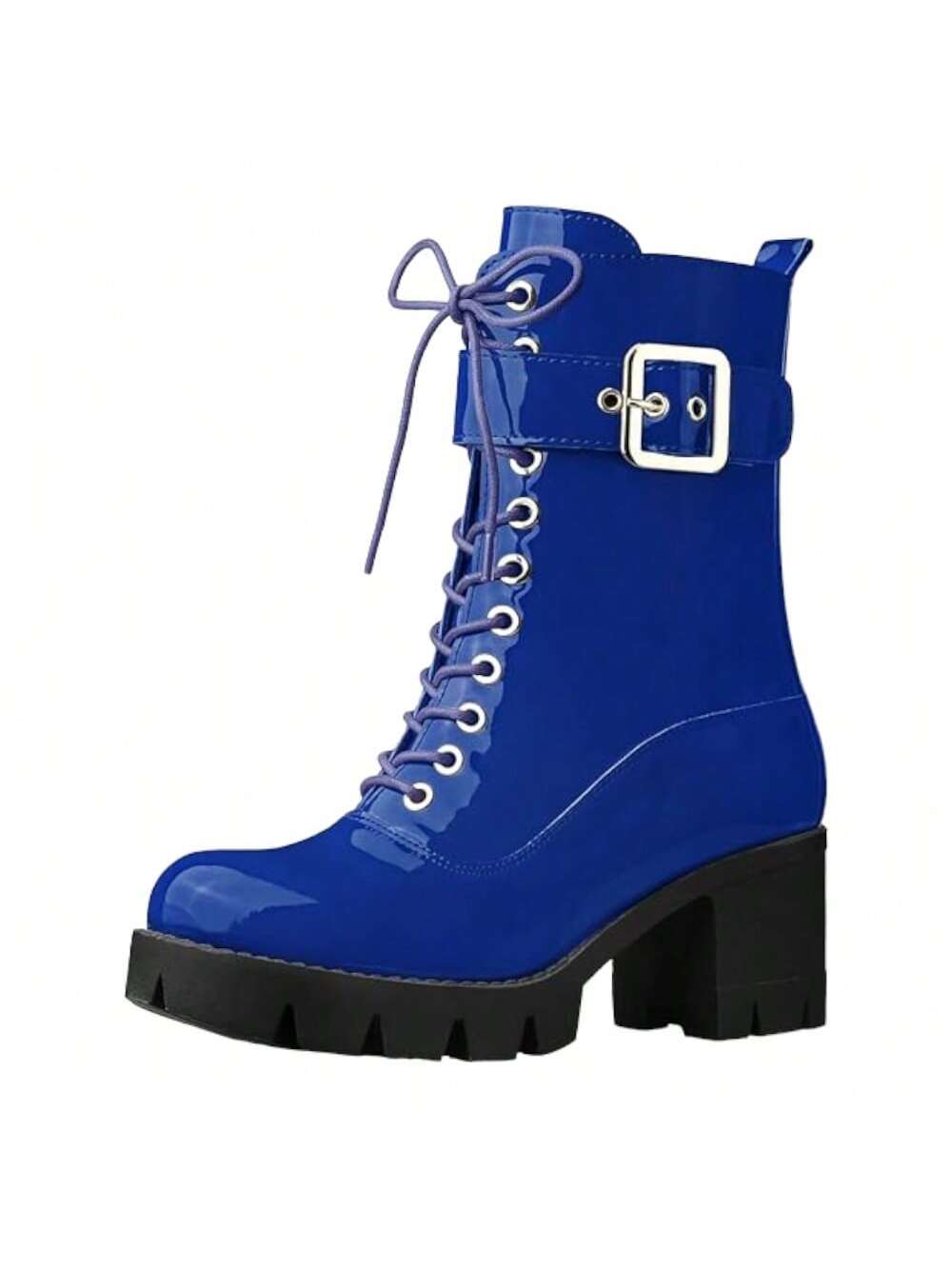 Women's Zip Platform Chunky Heel Combat Boots