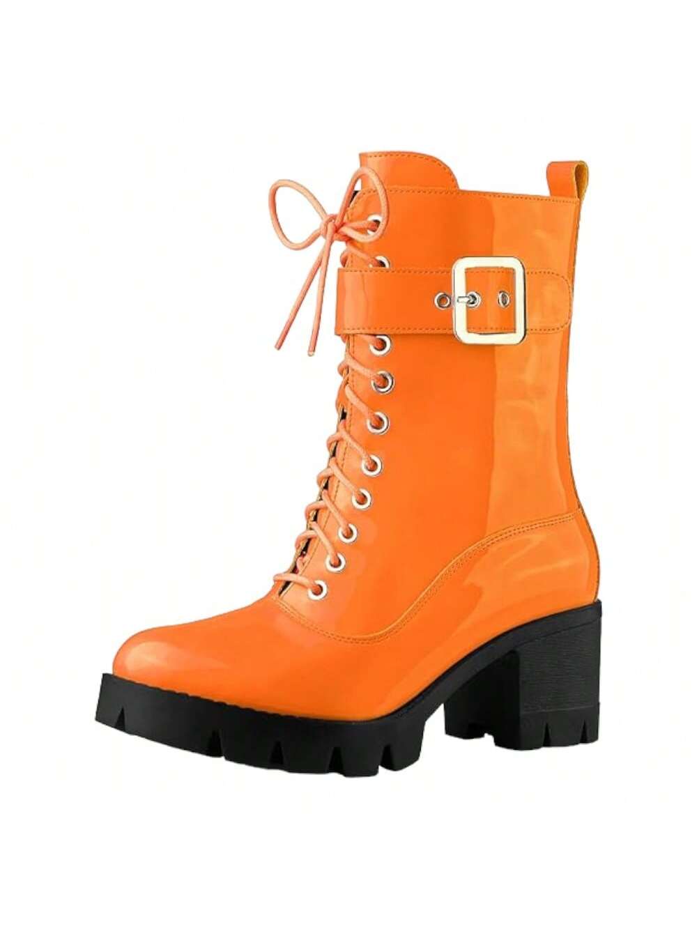 Women's Zip Platform Chunky Heel Combat Boots