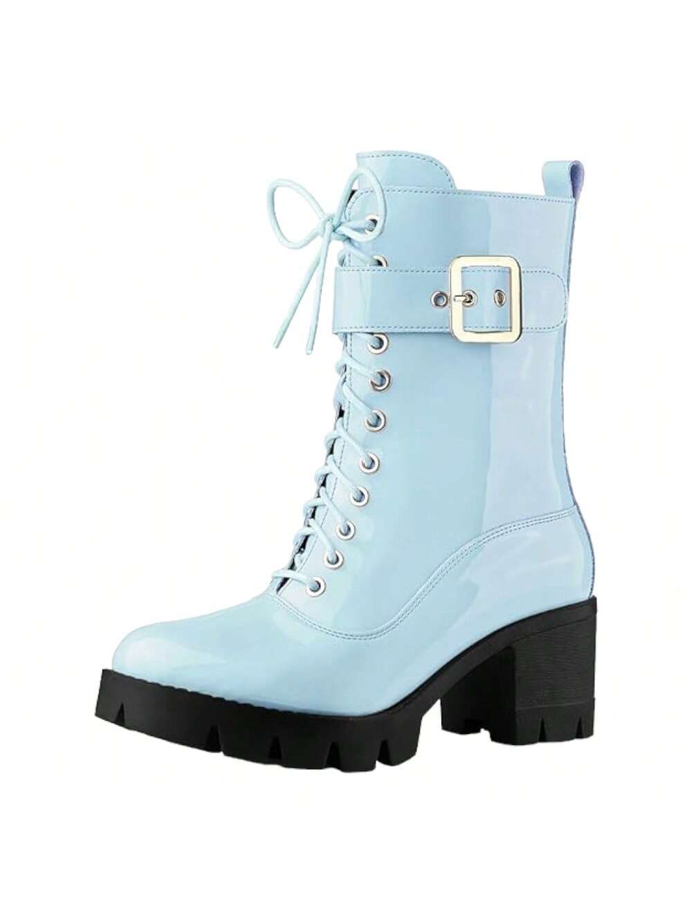 Women's Zip Platform Chunky Heel Combat Boots