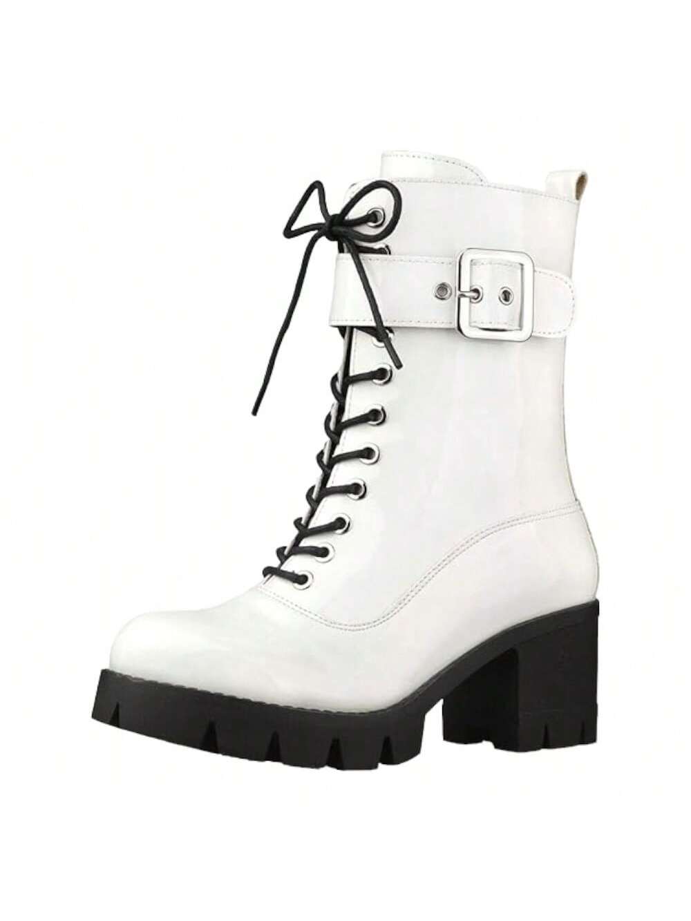 Women's Zip Platform Chunky Heel Combat Boots