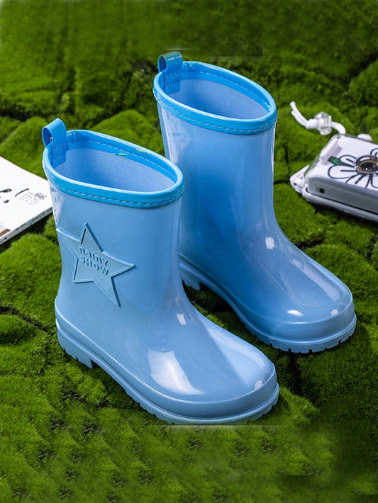 Waterproof Anti-Slip Cartoon Rain Boots For Boys, Kids Rainy Day Shoes Size From Toddler To Big Kids, Suitable For Primary School Children With Easy To Wear Design