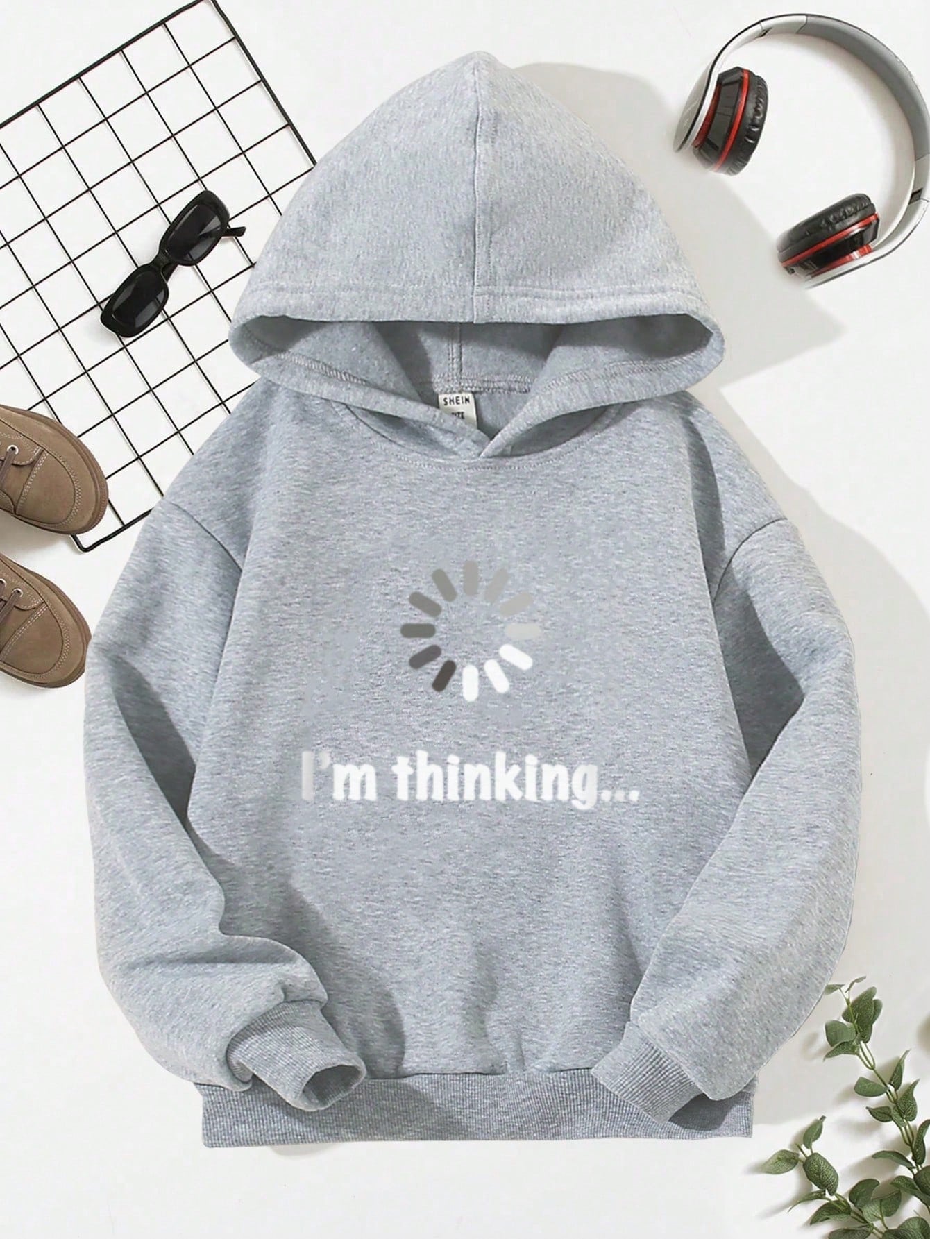 1pc Teenage Boys' Hooded Sweatshirt With Print, Autumn & Winter Youth Clothing