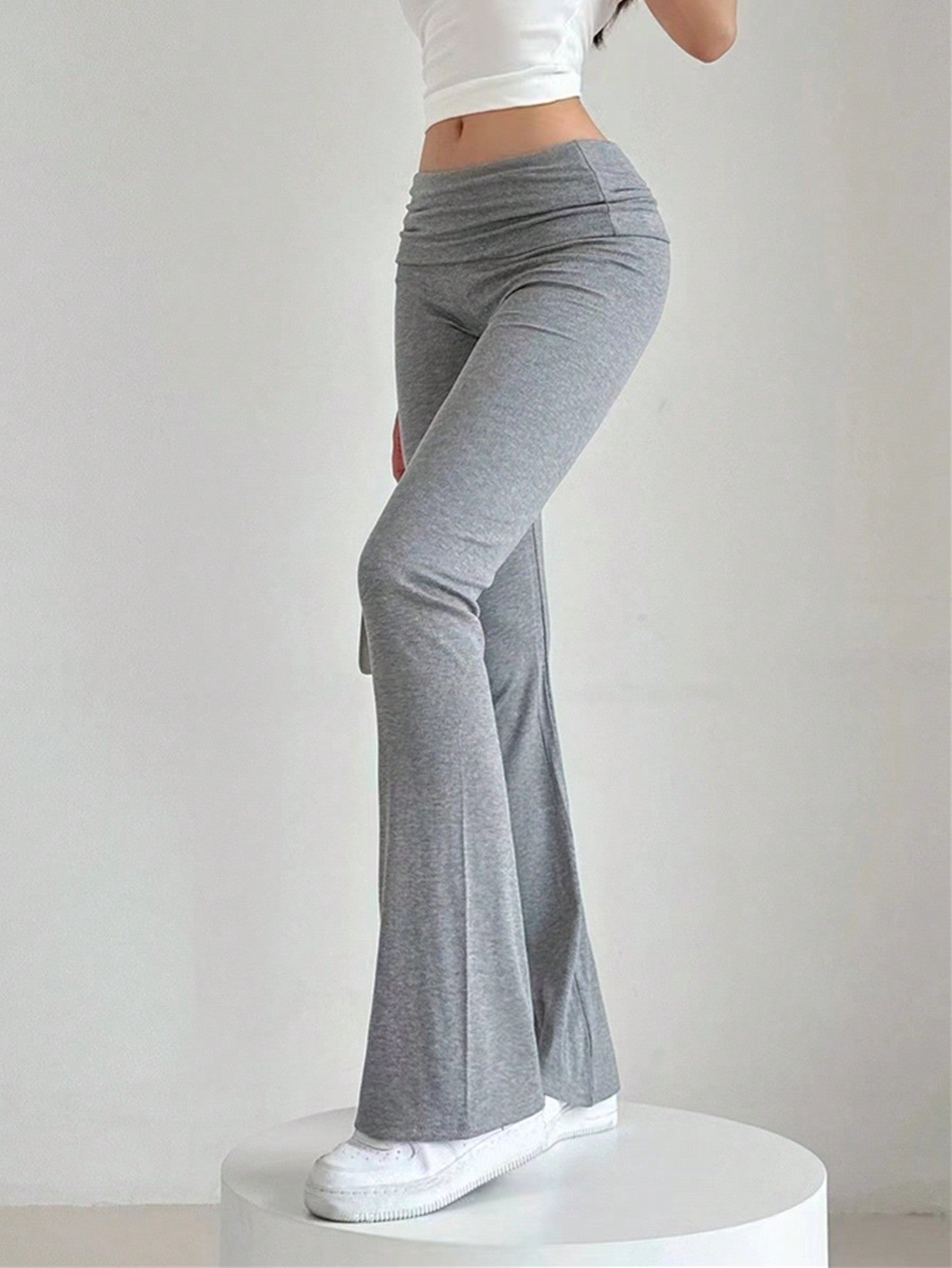 Solid Color High Waist Ruched Leggings