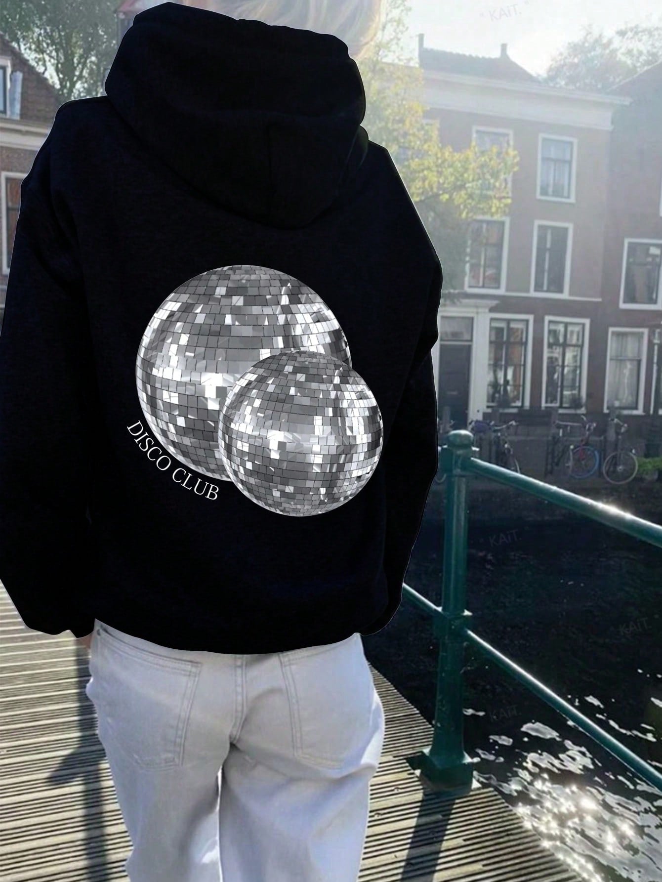 Disco Club Disco Ball Graphic Fleece Sweatshirt For Women