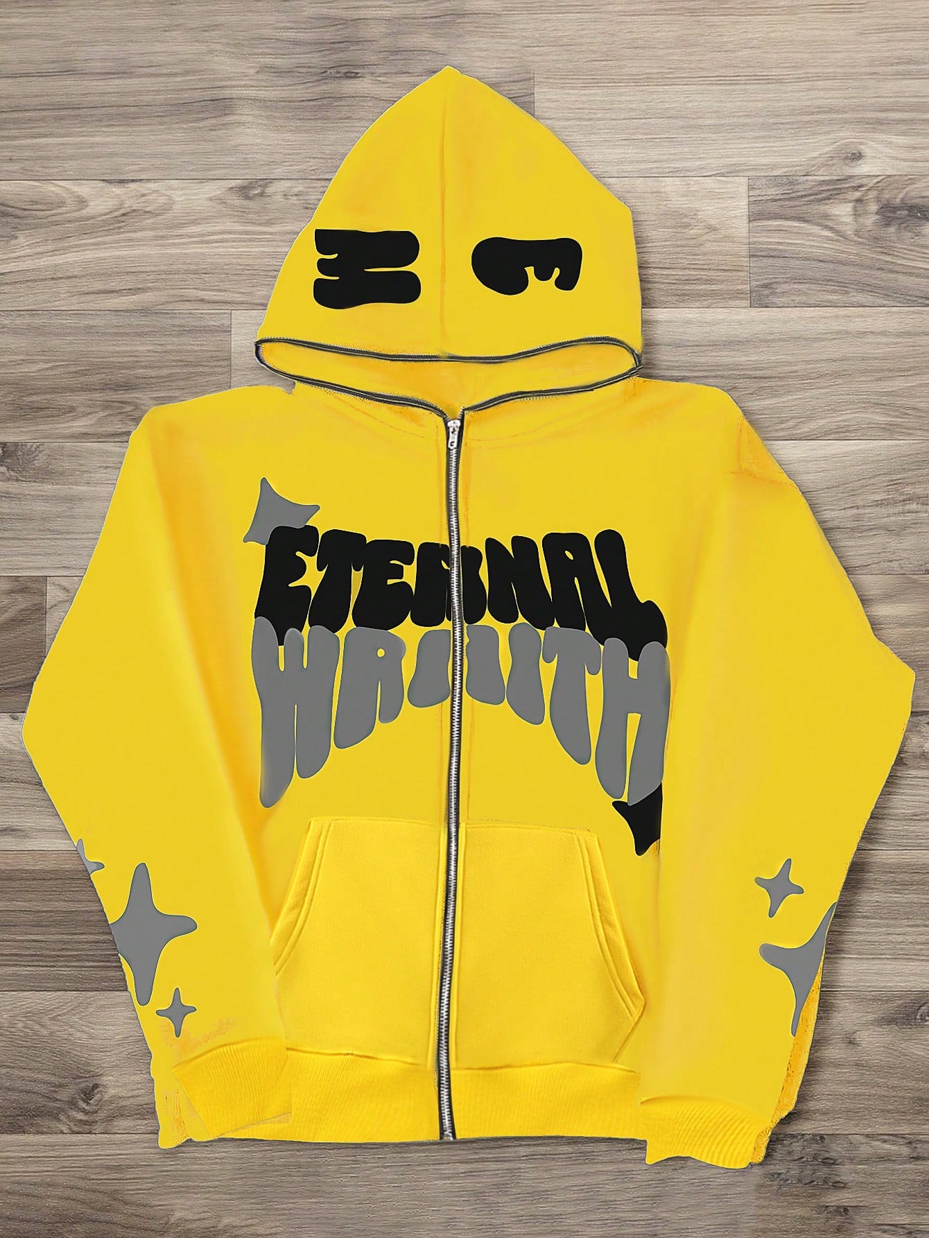 Loose Fit Men's Letter Printed Hooded Sweatshirt With Fleece Lining