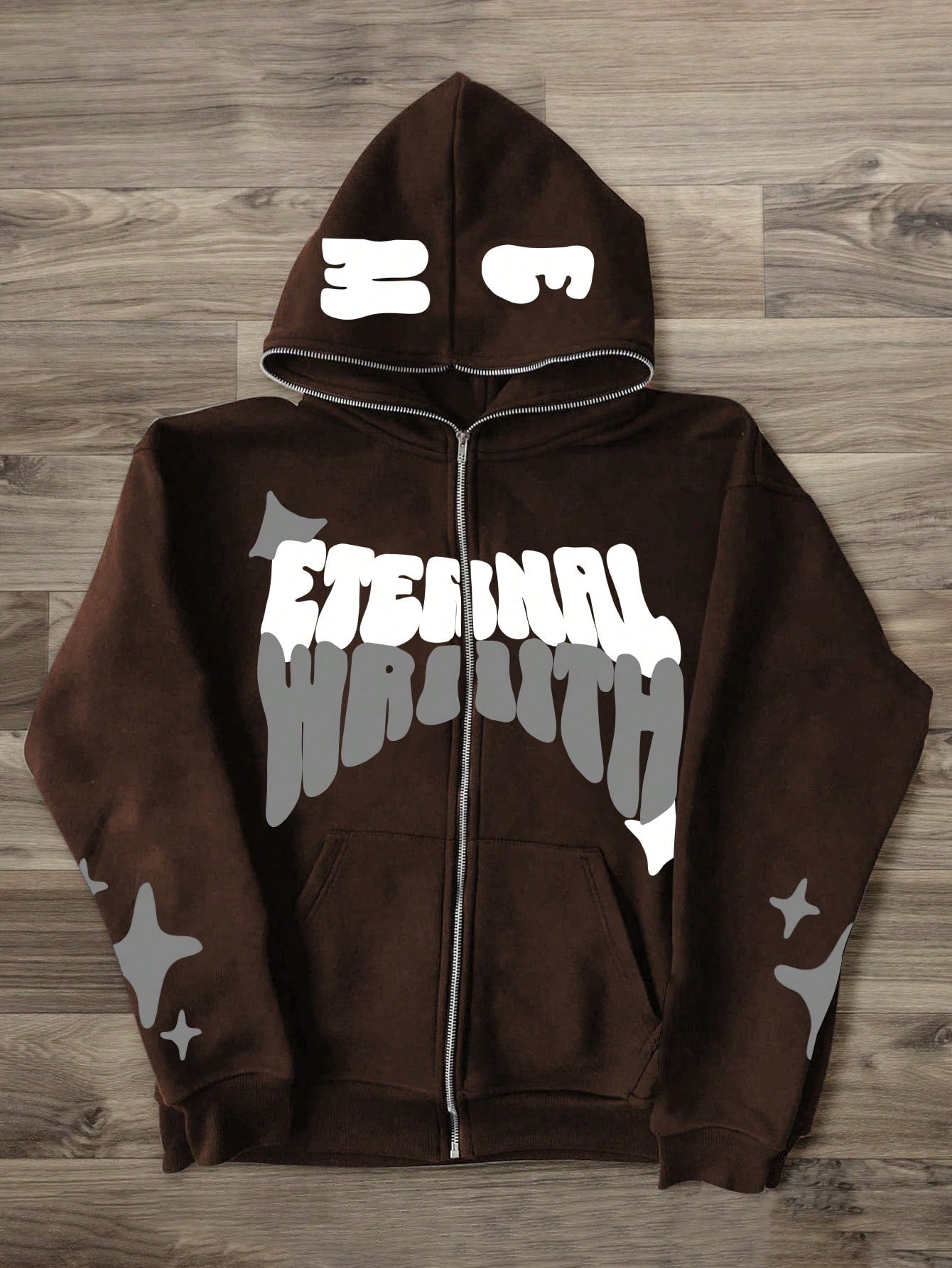 Loose Fit Men's Letter Printed Hooded Sweatshirt With Fleece Lining