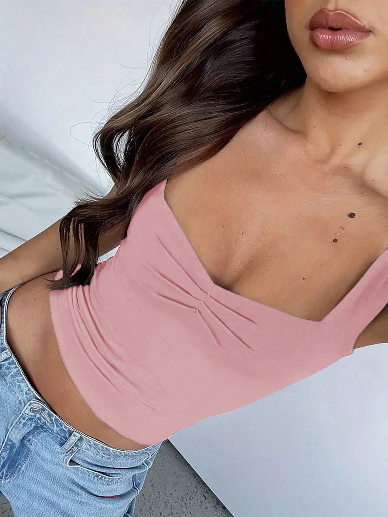 Women's Summer Sleeveless Solid Color Slim Fit Crop Top