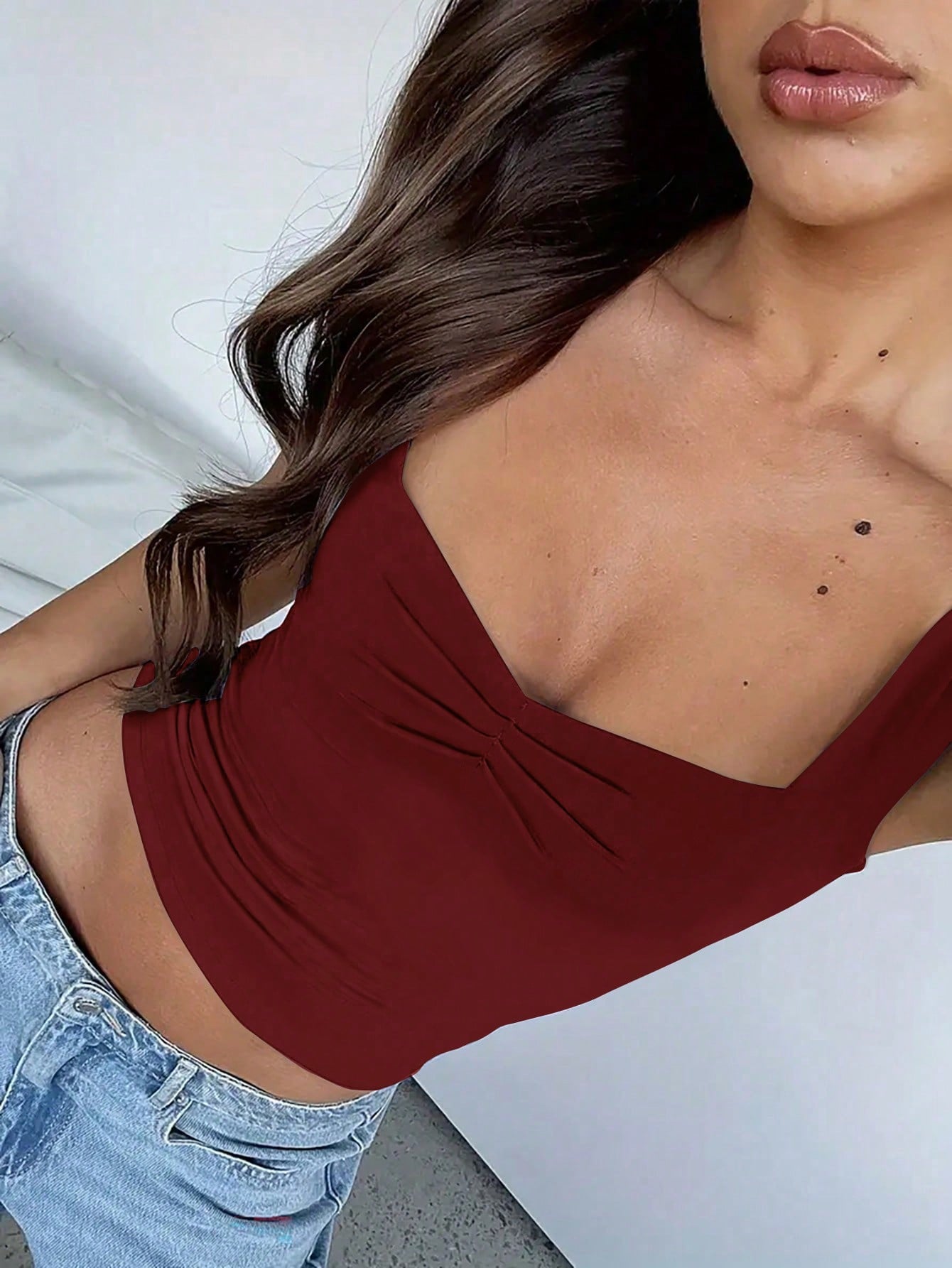 Women's Summer Sleeveless Solid Color Slim Fit Crop Top