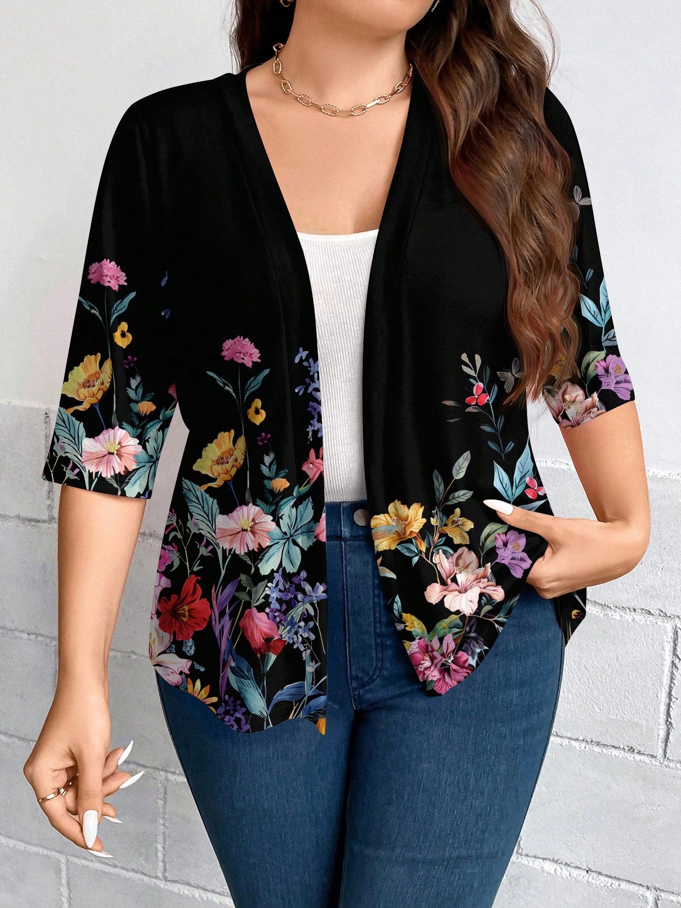 Plus Size Fall Women Clothes Leopard Print 7/8 Sleeve Everyday Casual Bomber Jacket Back To School Clothes For Autumn & Winter