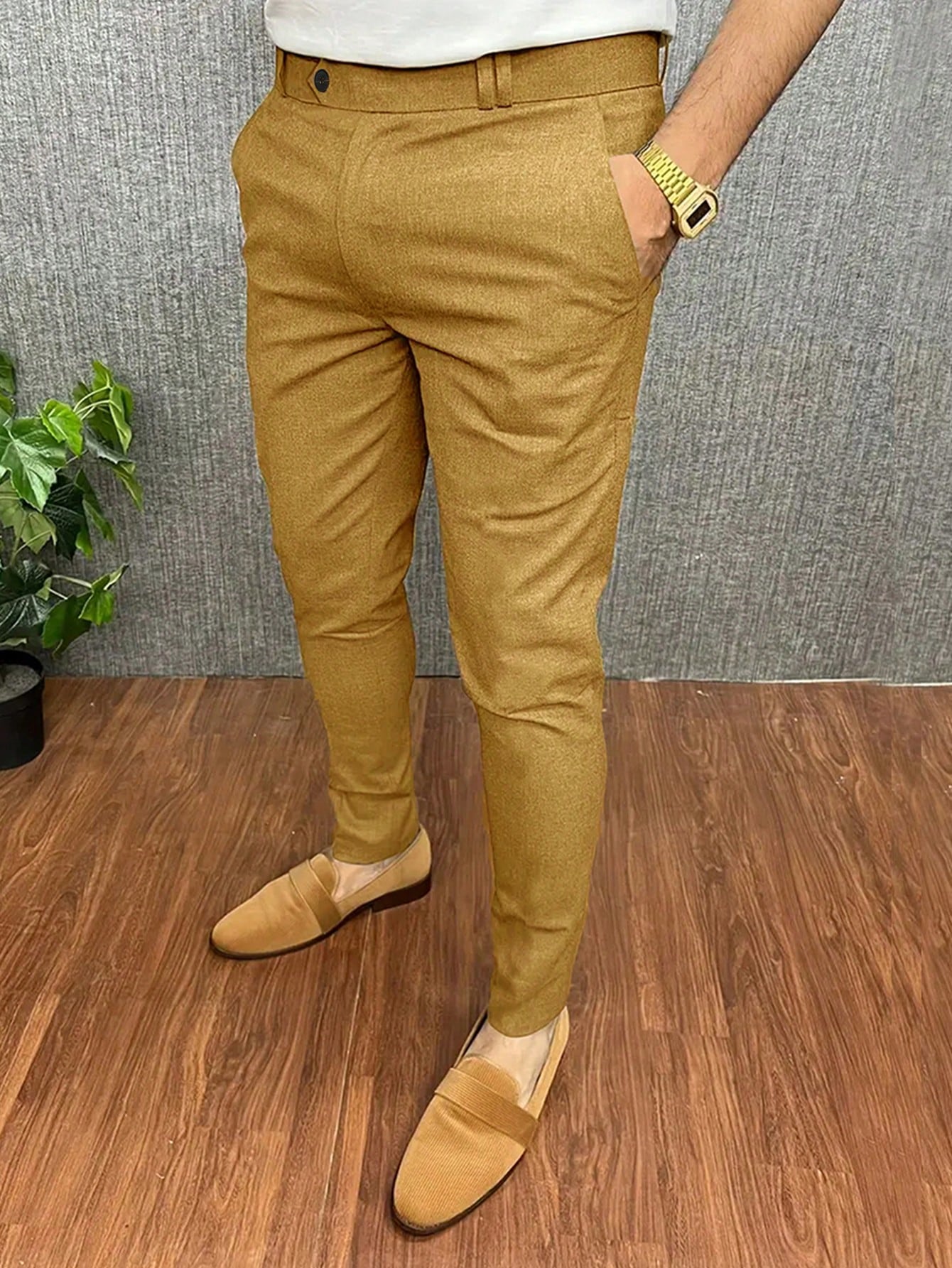 Men`S Solid Color Casual Pants