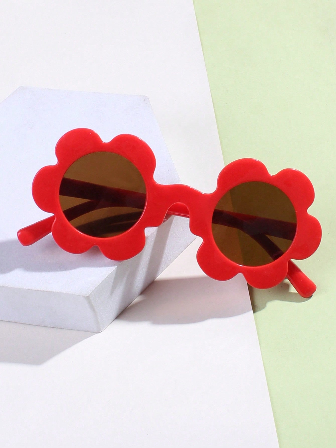 1pair Cute Sunflower Cartoon Sunglasses, Macaroon Color, Round Frame Flower Sunglasses For Kids Boys Girls UV Protection Eyewear