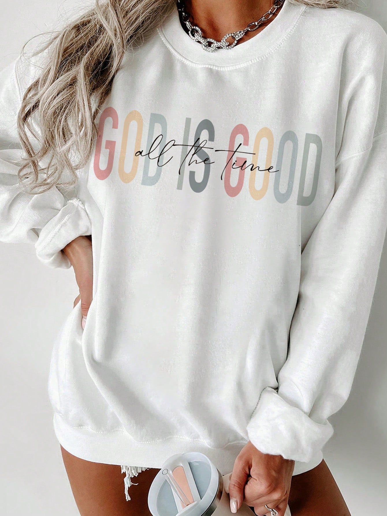 Autumn And Winter Creative Personalized Letter Printing Round Neck Casual Loose Women Sweatshirt