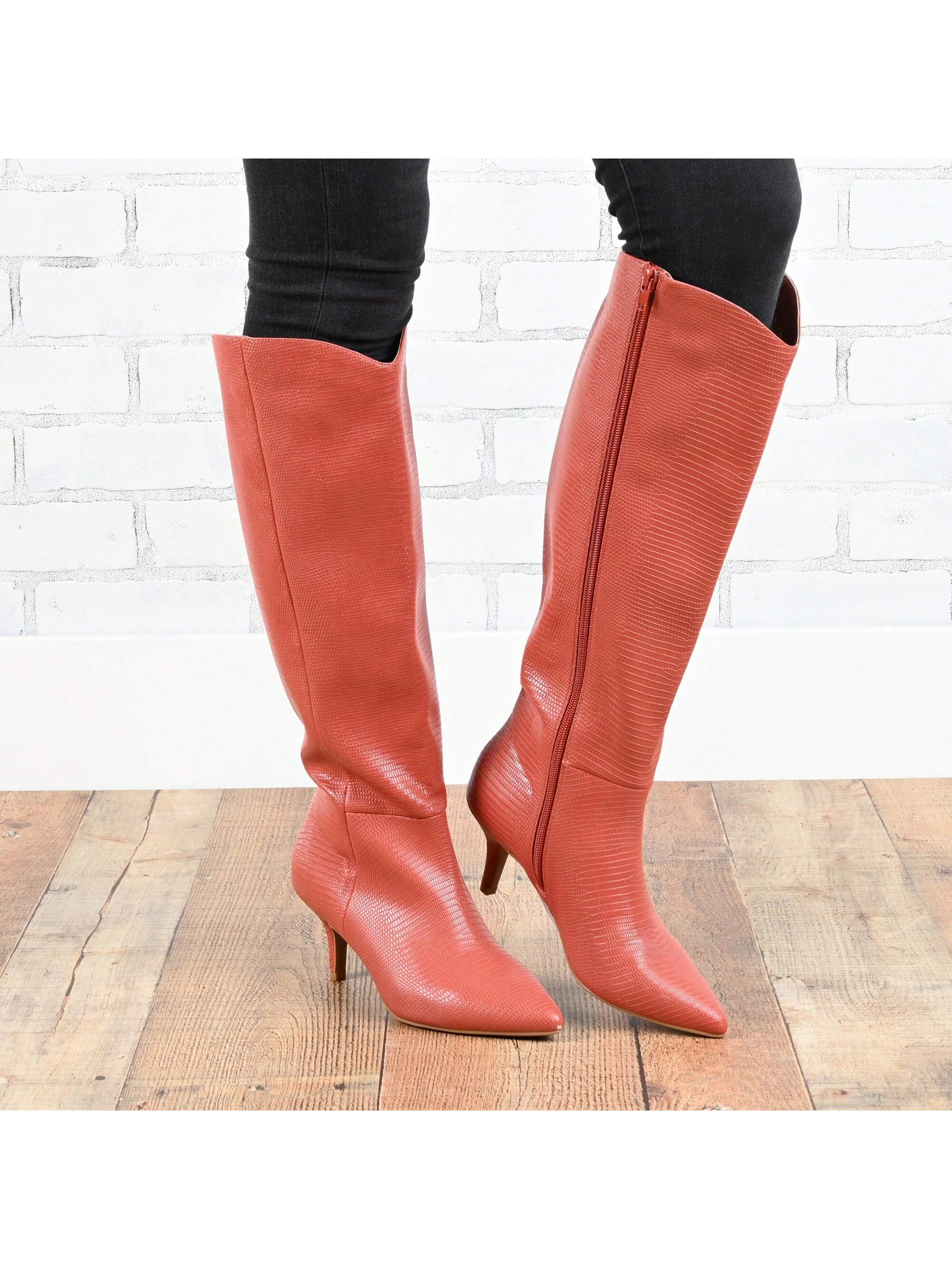 Womens Pointed Toe Knee High Boots