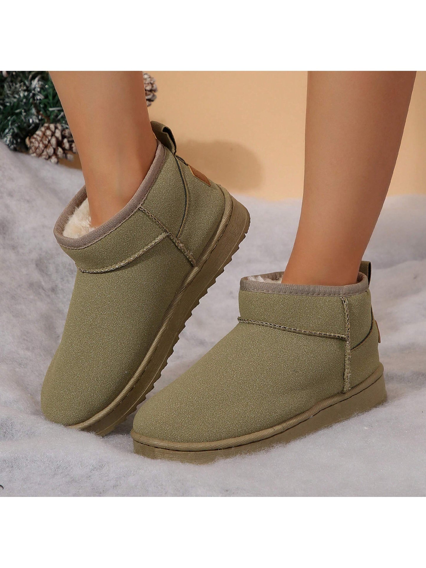 Womens Short Winter Boots - Warm Cotton Shoes With Thick Sole, New Snow Boot Style - Perfect For Women,Classic Booties For Winter