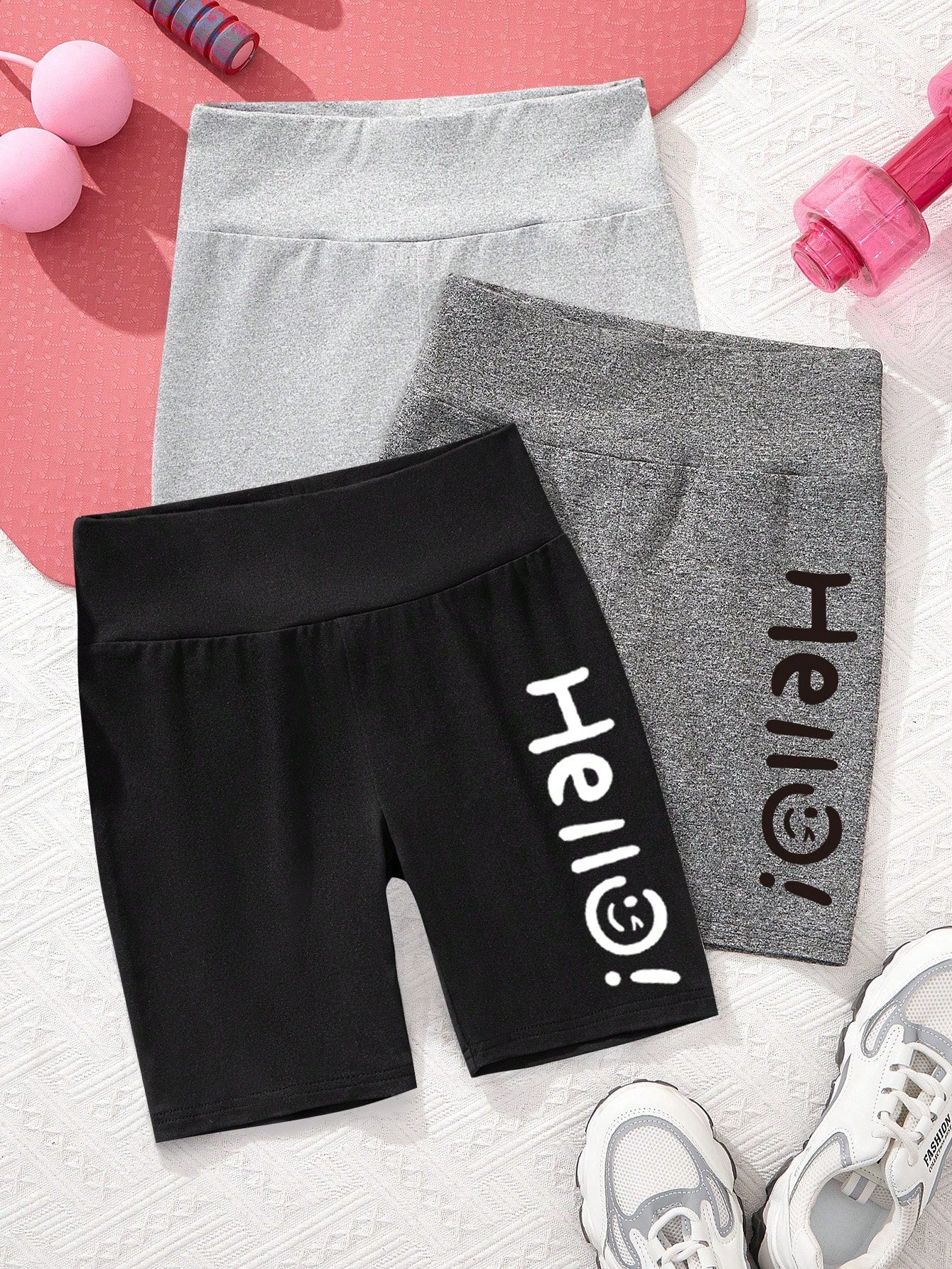 Tween Girl Casual Simple Heart Pattern Leggings Suitable For Spring And Summer