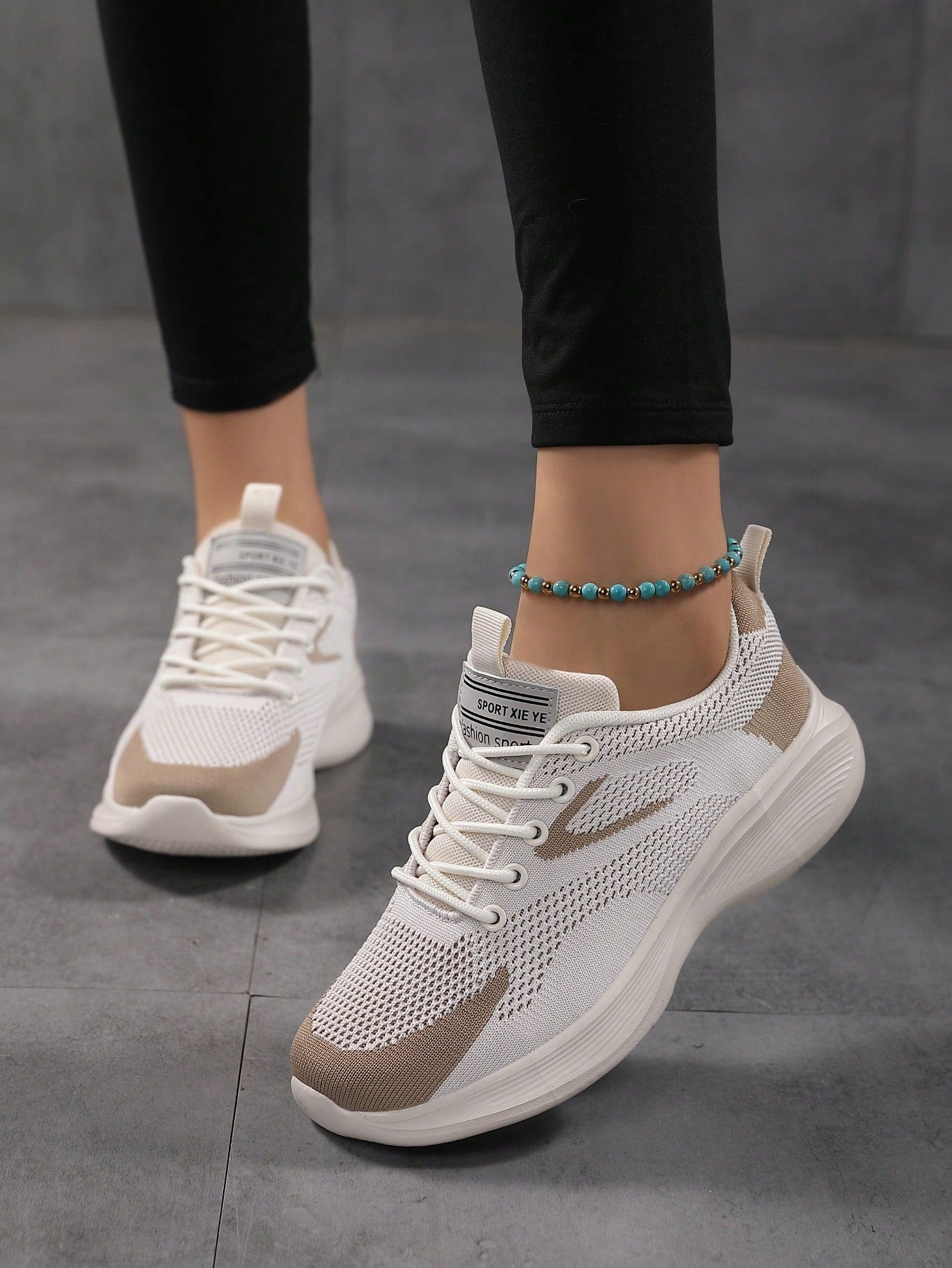 Women's Breathable Knit Platform Sneakers, Casual Lace Up Outdoor Shoes, Comfortable Low Top Shoes