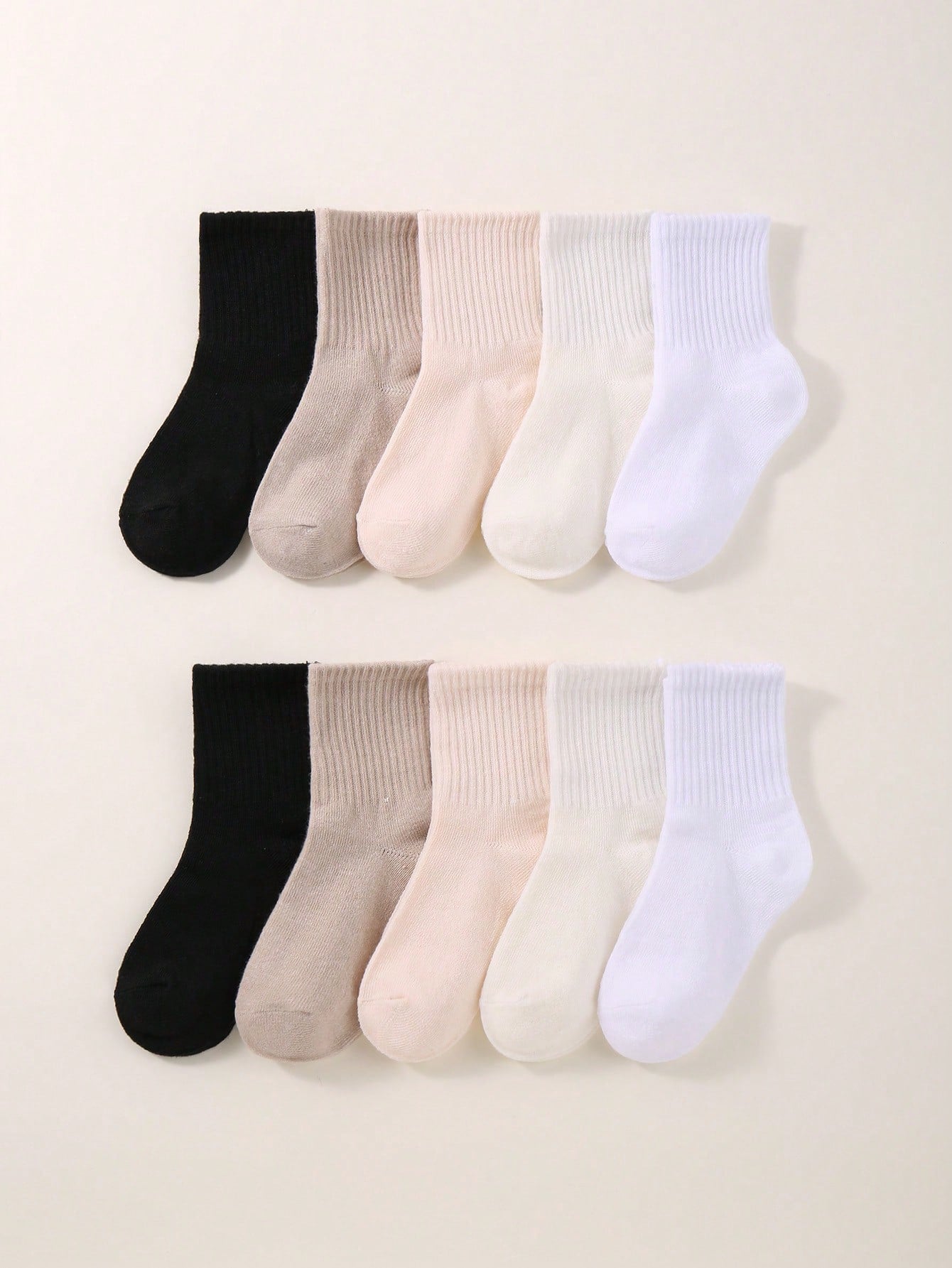 10pairs Children's Elastic Sports & Casual Everyday Socks For Autumn/winter