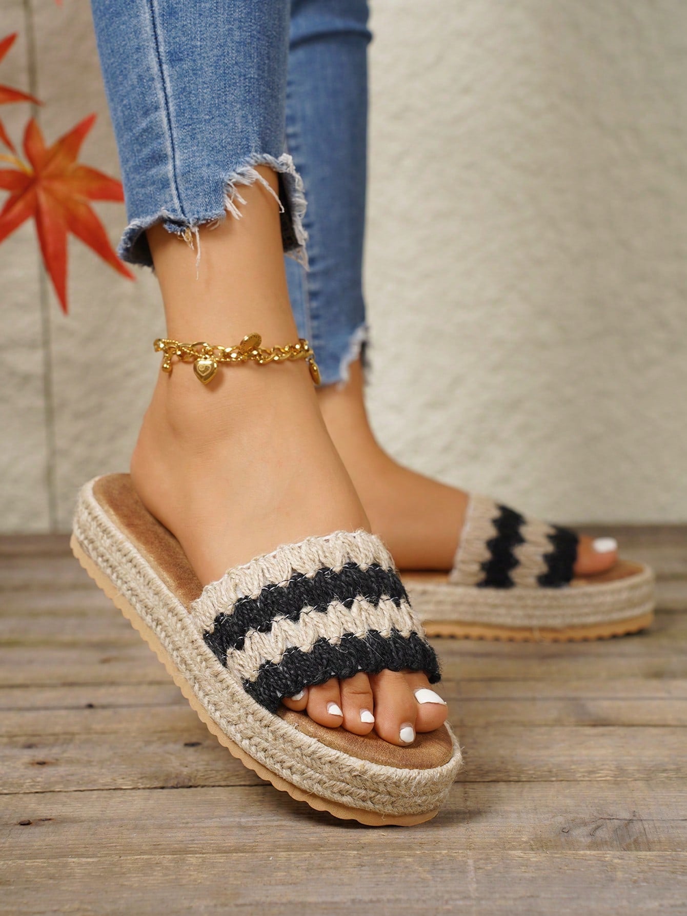 Handmade Mesh Strap & Jute Sole Lightweight Comfortable Wedge Sandals For Women