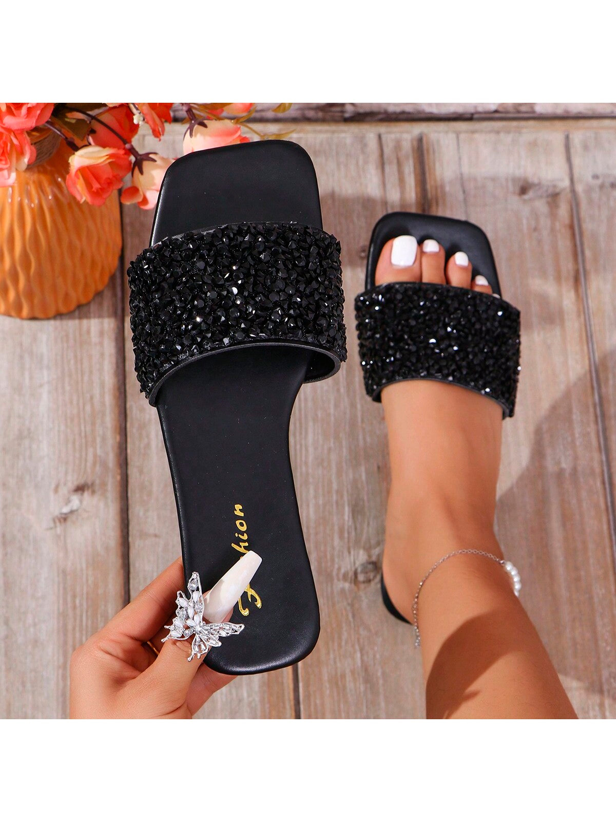 Women Fashion Rhinestone Sandals