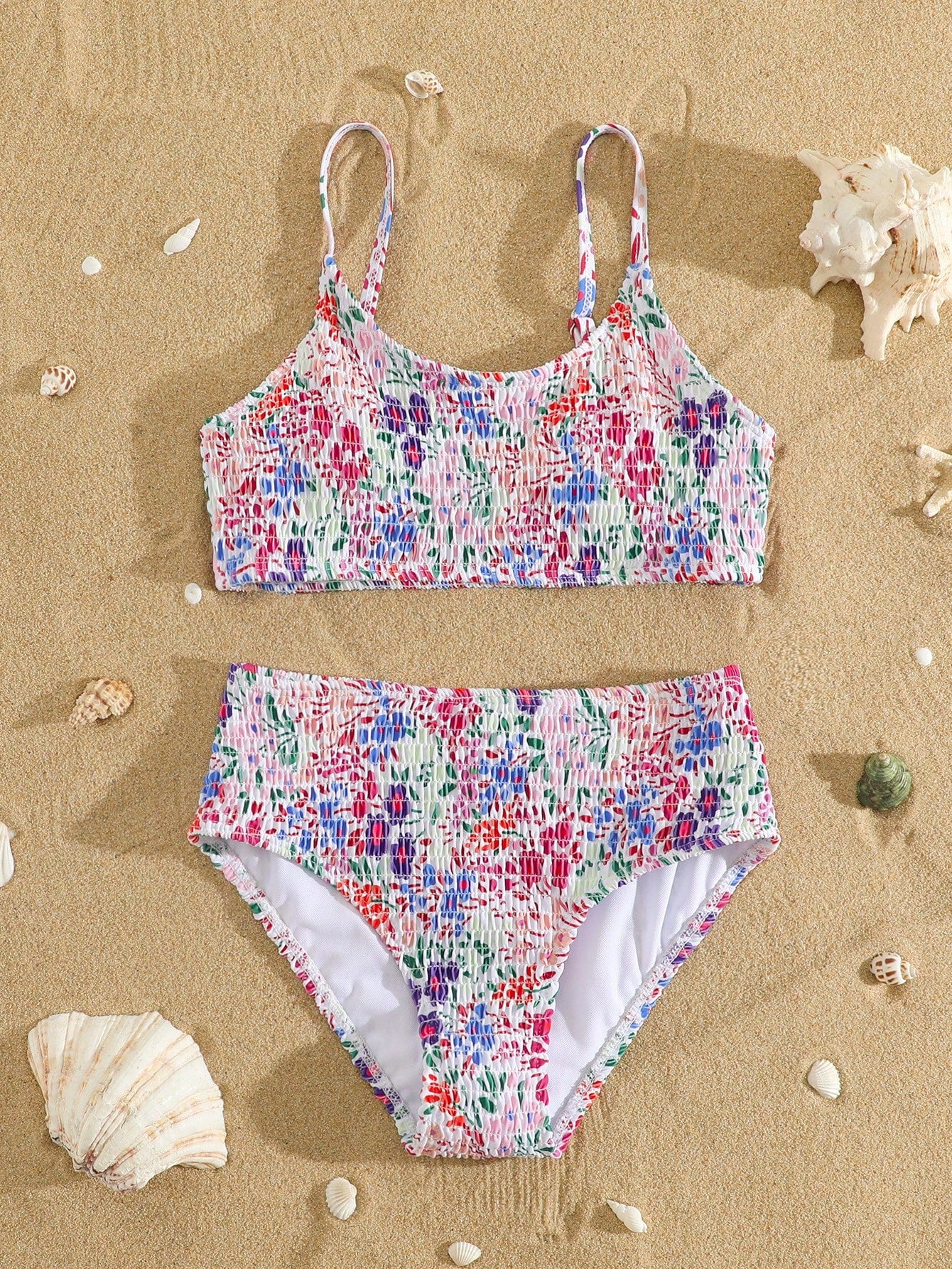 Tween Girl Floral Printed Bikini Set, Holiday Style