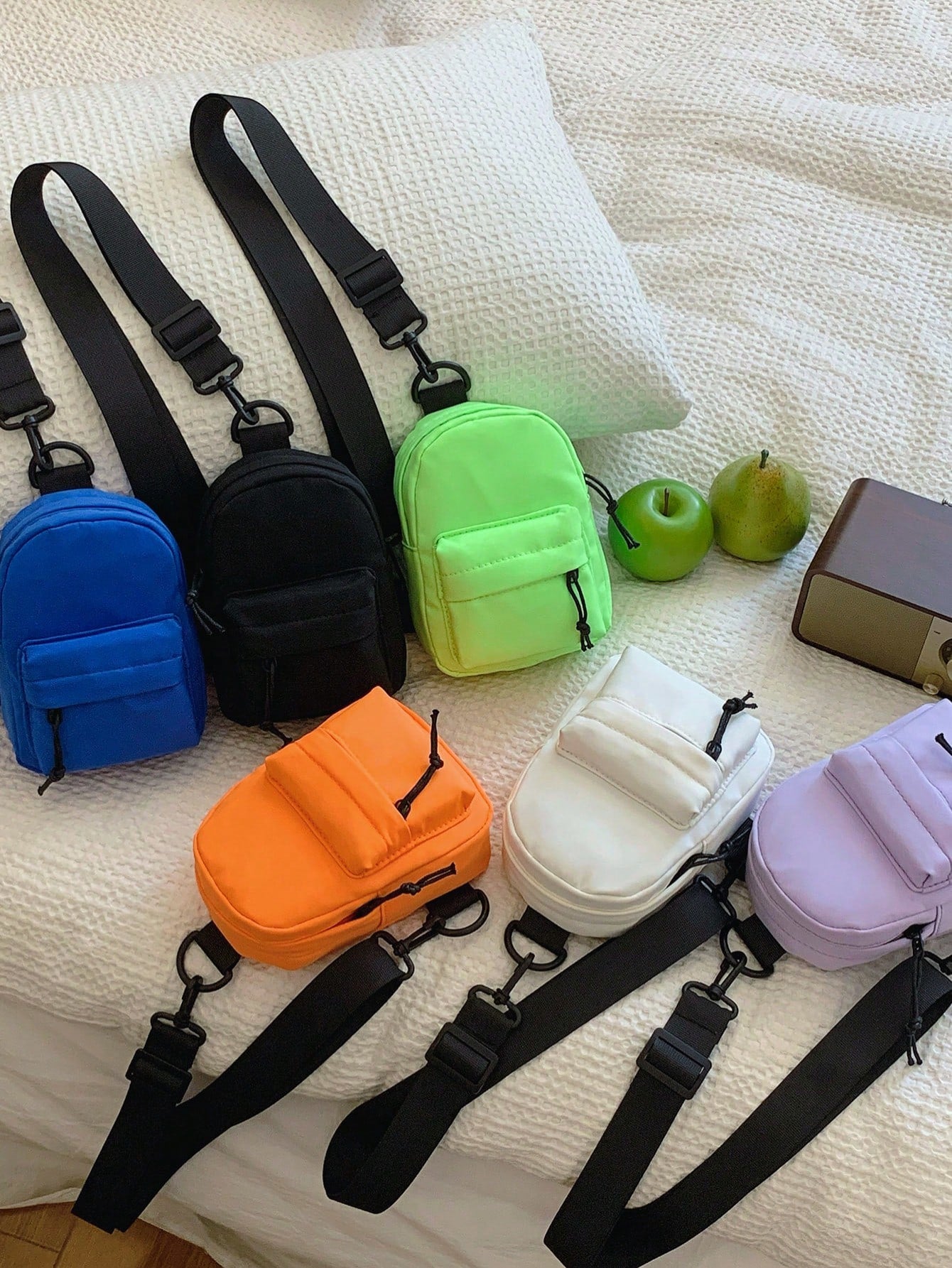 Fashion Girls/Boys Solid Color Nylon Waist/Chest Bag