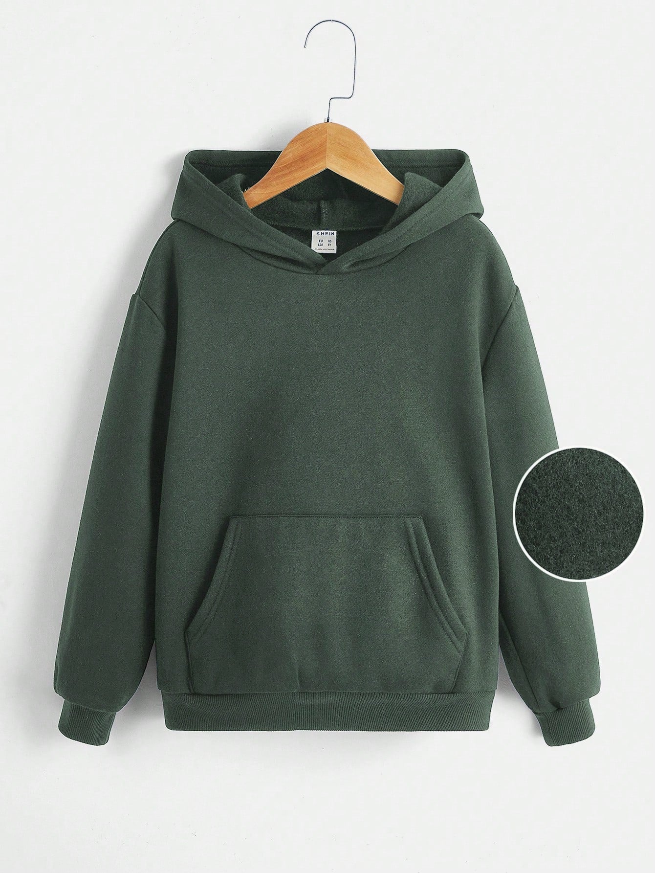 Tween Boy Kangaroo Pocket Drop Shoulder Hoodie Comfortable Casual For Spring Autumn Daily Wear