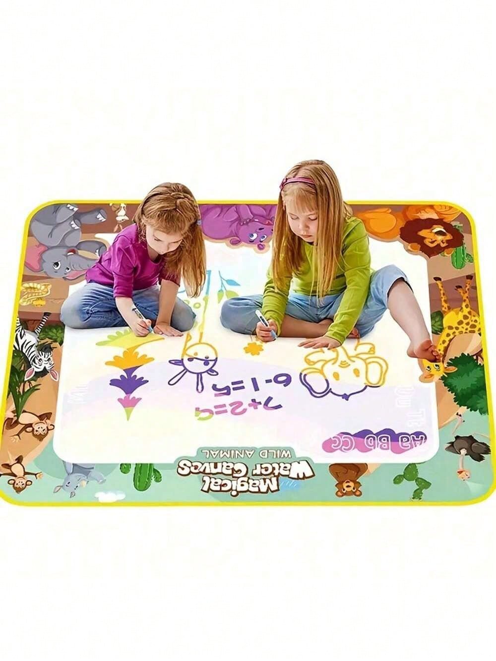 Reusable Magic Doodle Mat And Watercolor Canvas - Portable Art Toy To Bring Worry-Free Painting Fun For Children