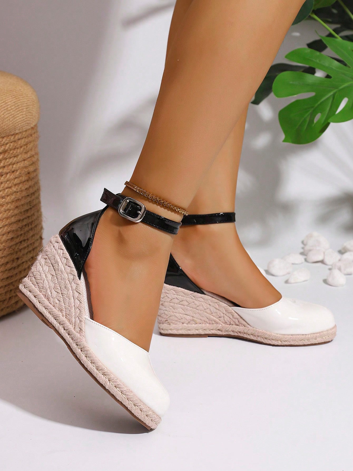 Velvet Round Toe Wedge Heel Jute Rope Wedding Shoes, Pink One-Strap, Fashionable Banquet Wedding Bridesmaid Platform Pumps