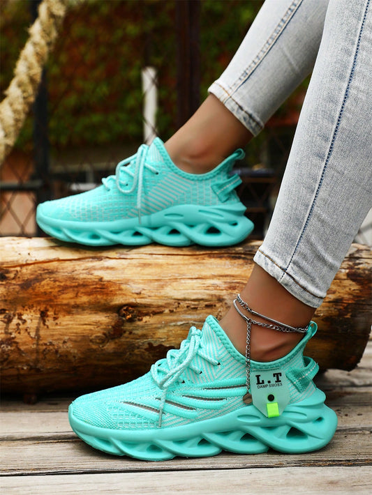 Women's Sneakers Athletic Sporty Shoes Non Slip Blade Running Gym Workout Casual Shoes Lightweight Walking Shoes Fashion Sneakers Mint Green Trainers