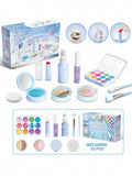 Children's Dress Up Simulation Beauty Makeup Box Set Cosmetics Set No Smear No Liquid Safety Simulation Makeup Toy Set Suitable For Children Over 3 Years Old(All Accessories Do Not Contain Paint And Powder)