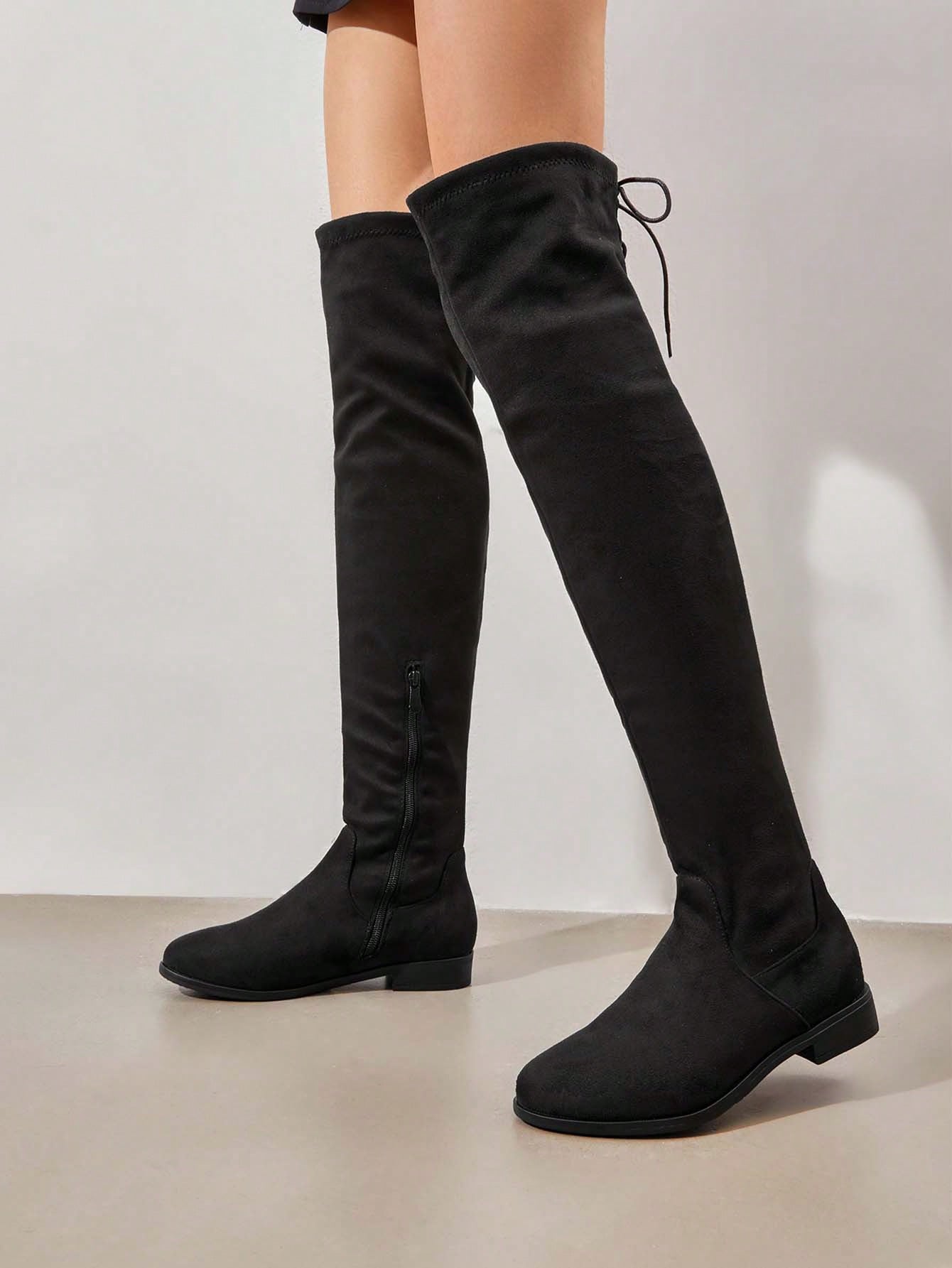 Women's  Black Suedes Over The Knee Thigh High Winter Boots