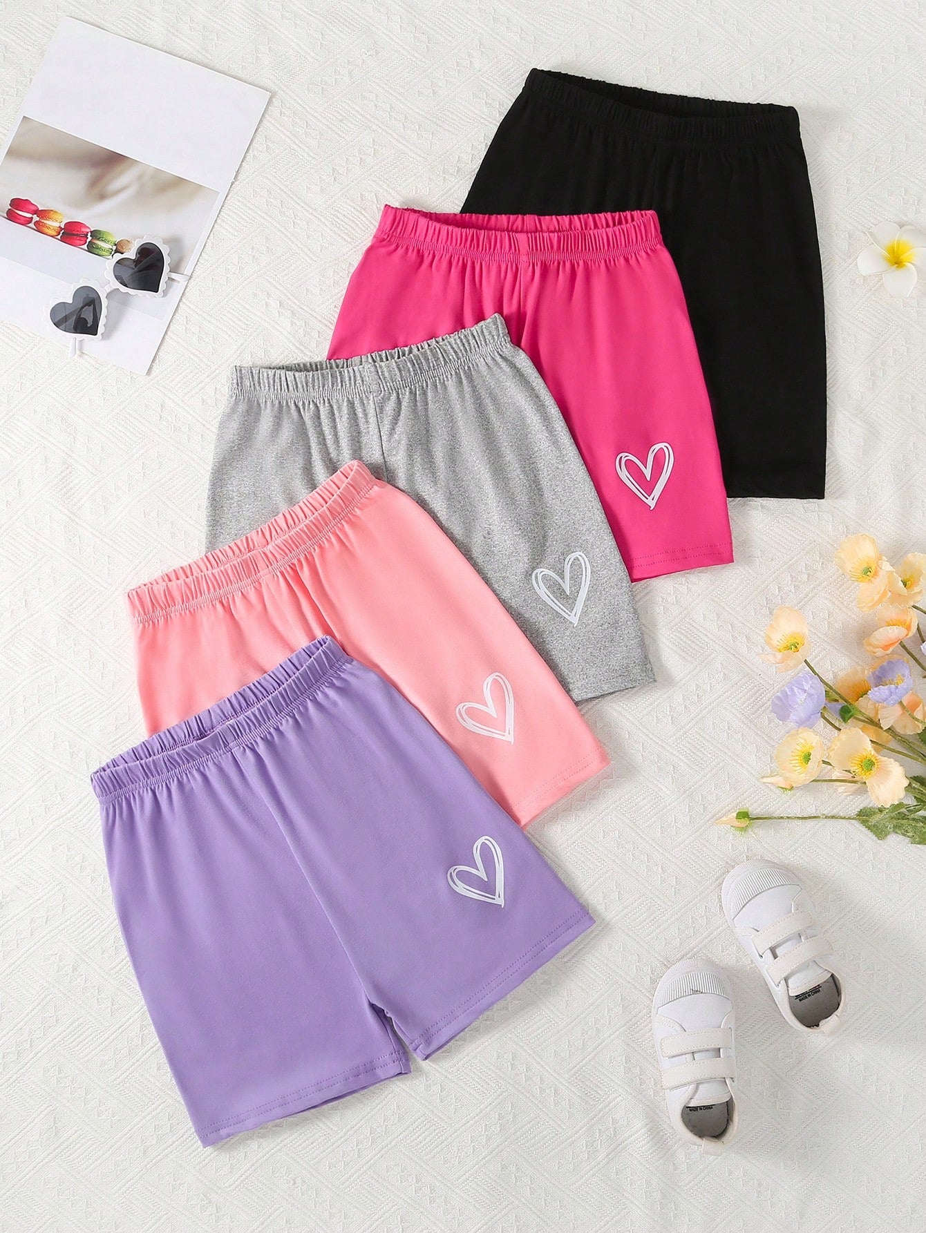 Tween Girl Casual Multicolor Basic Shorts