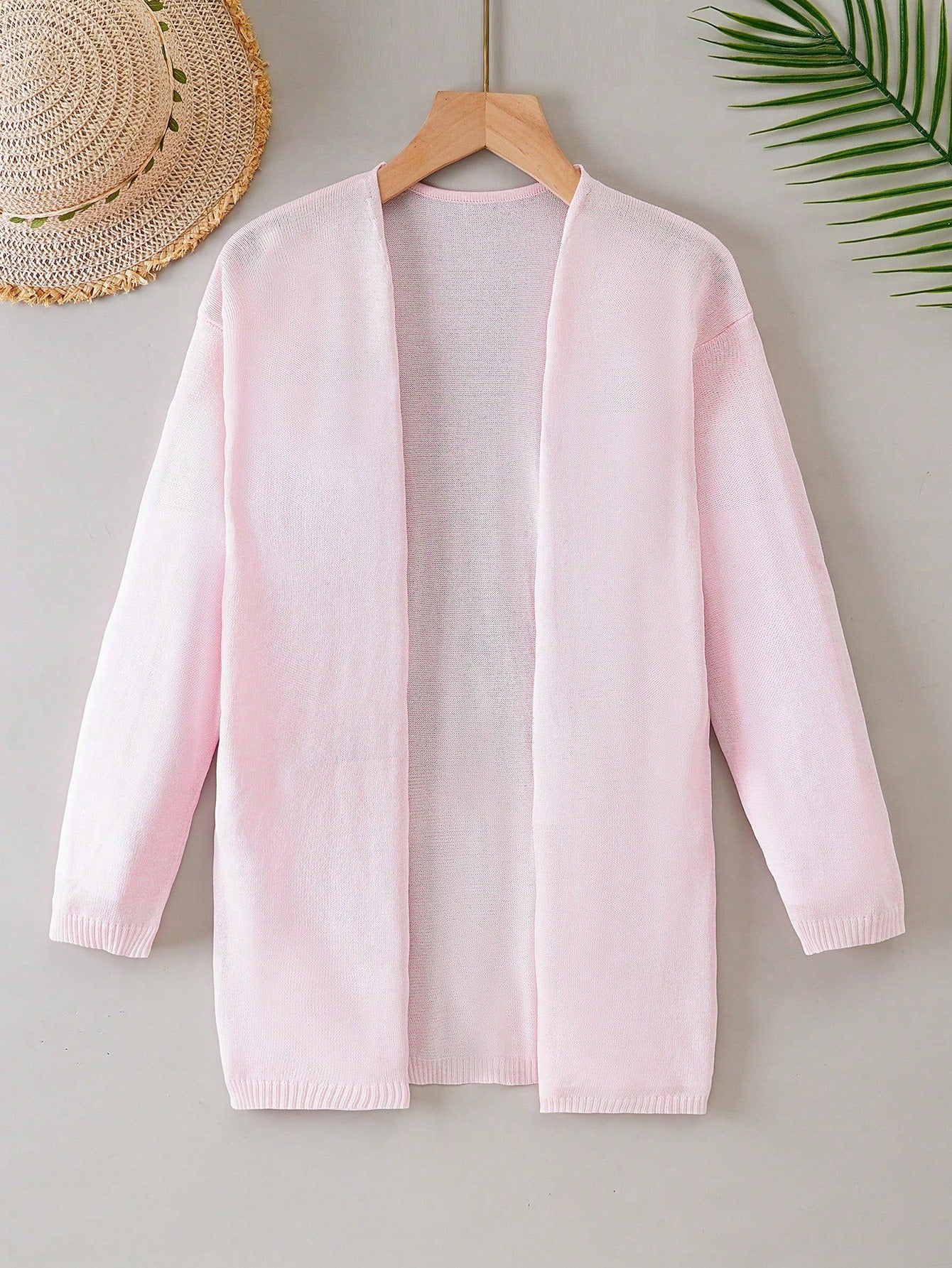 Tween Girl Solid Color Long Sleeve Casual Cardigans