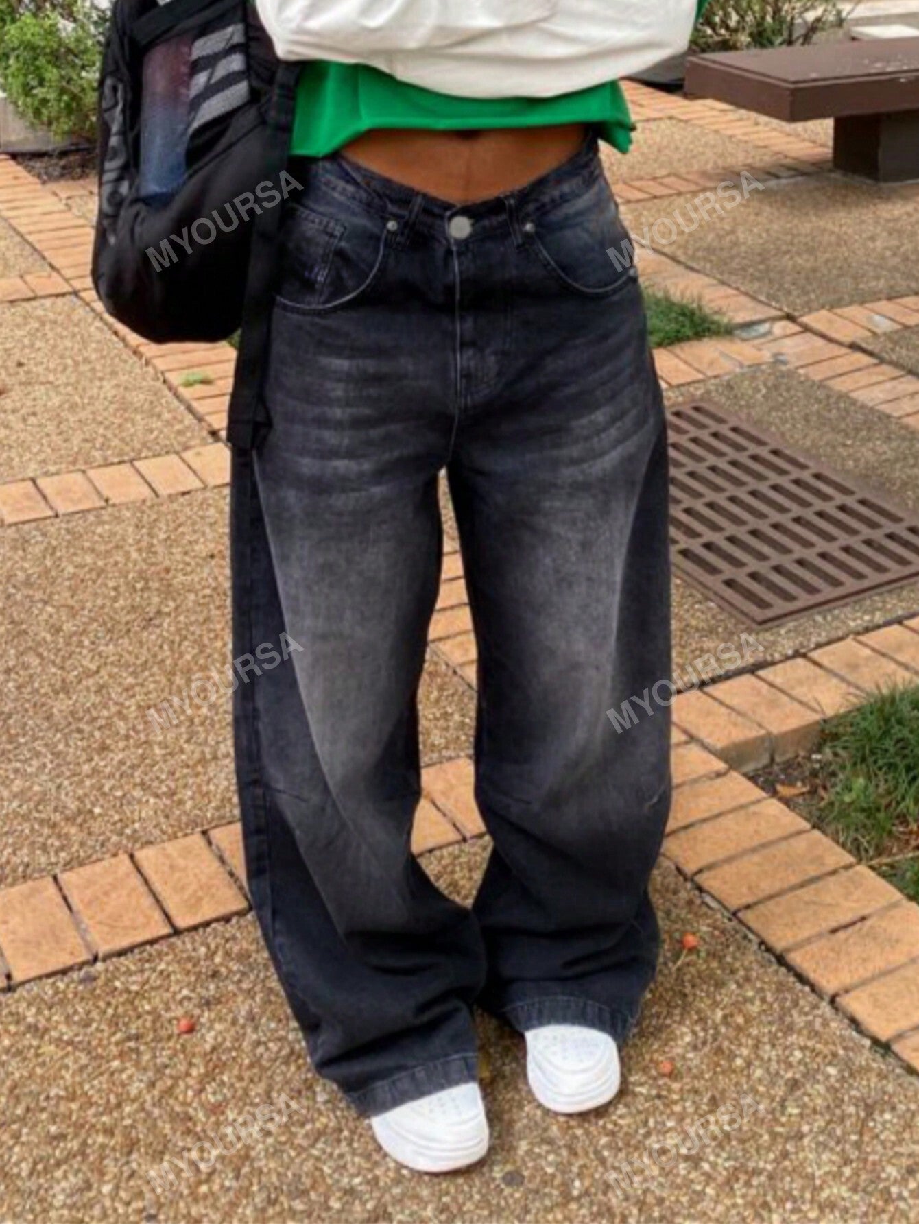 Distressed Baggy Wide Leg Jeans