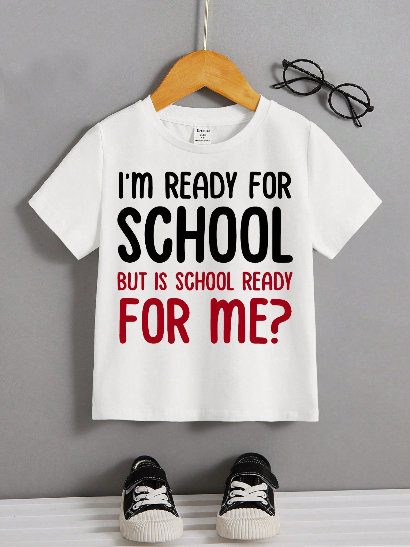 Young Boy's Casual Slogan Printed T-Shirt For Summer