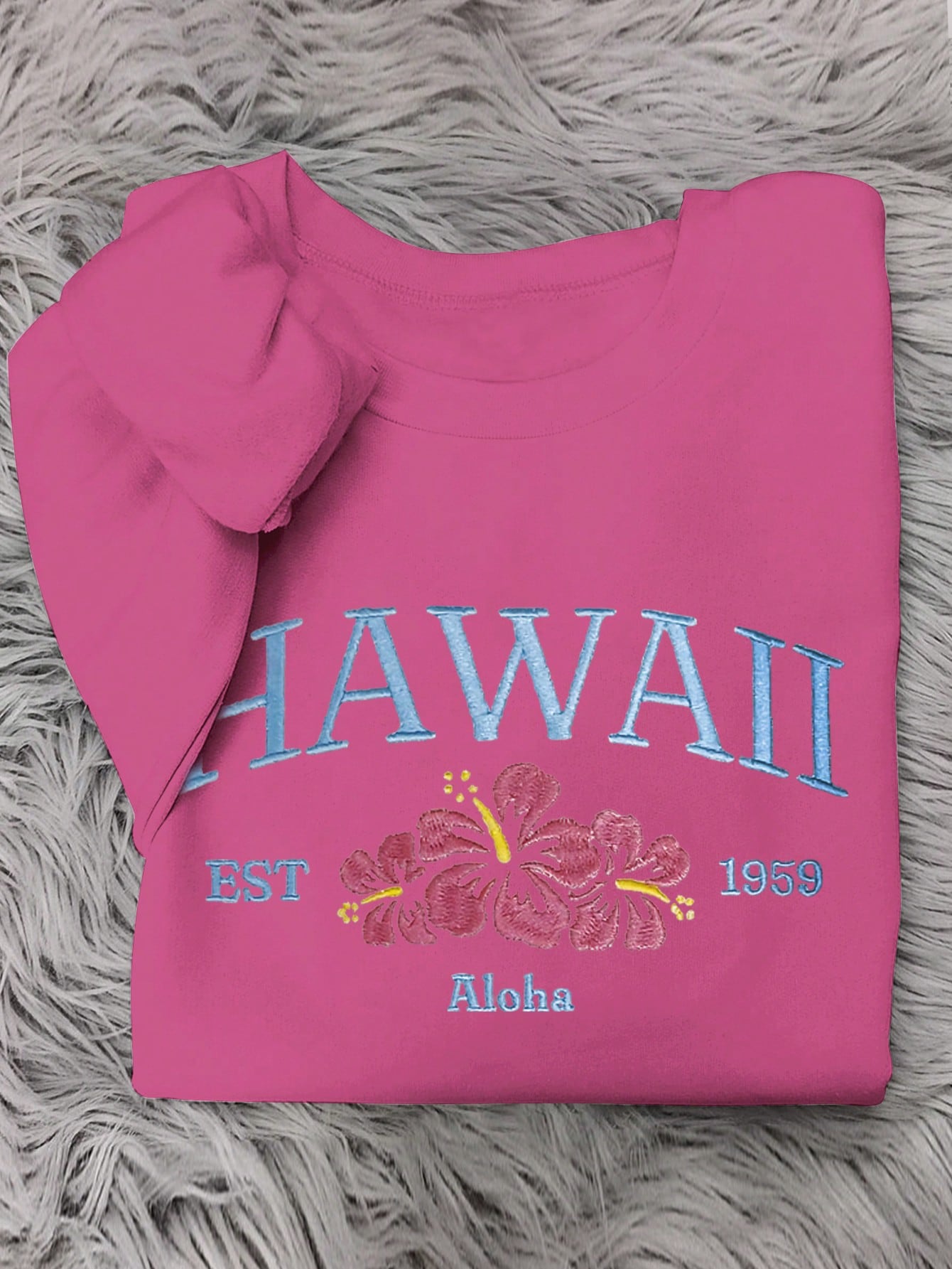 Women's Loose Drop Shoulder Hawaii Aloha Print Sweatshirt