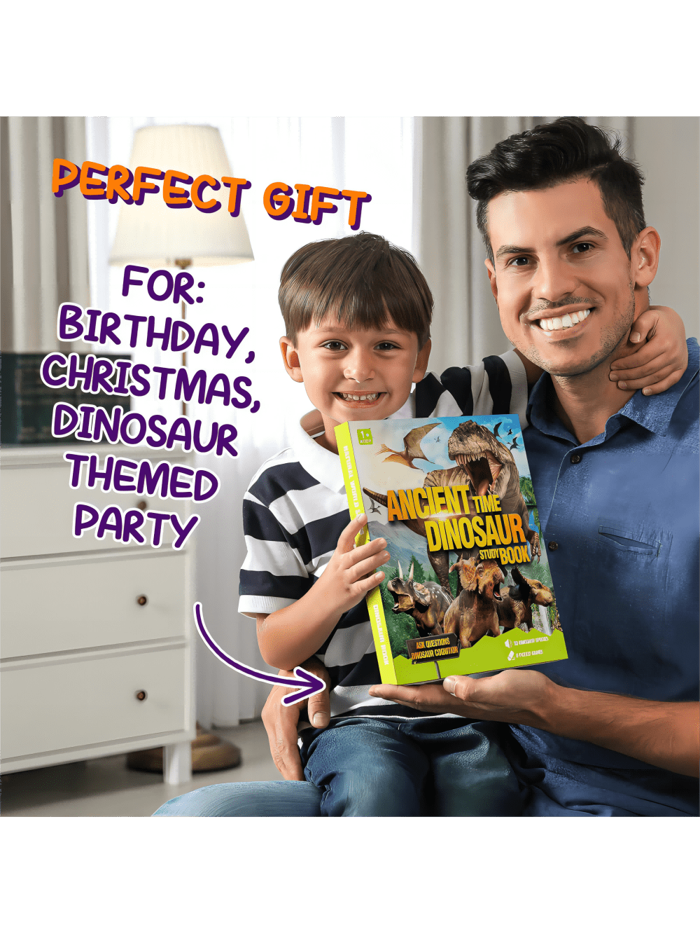 Dinosaur Toys For Kids 3-5 Dinosaur Book With Sounds 30 Species Names & Realistic Sounds Interactive Dinosaur Toys For Boys Girls Kids 2 3 4 5 6 7 Year Old Dinosaur Toys For Kids Gifts