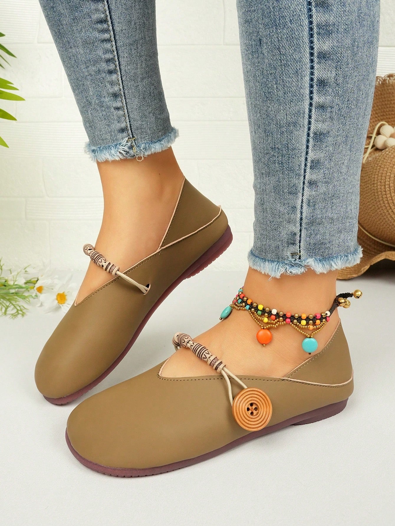 2024 New Arrival Cross-Border Flat Mary Jane Shoes, Soft Sole Leather Shoes, French Style Slip-On Flats For Women, Summer