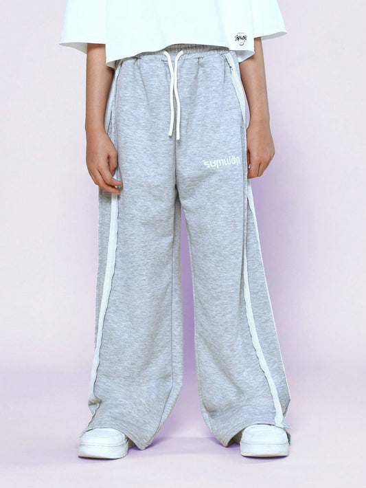 Tween Girls Wide Leg Fit Jogger With Exposed Side Seams Back To School