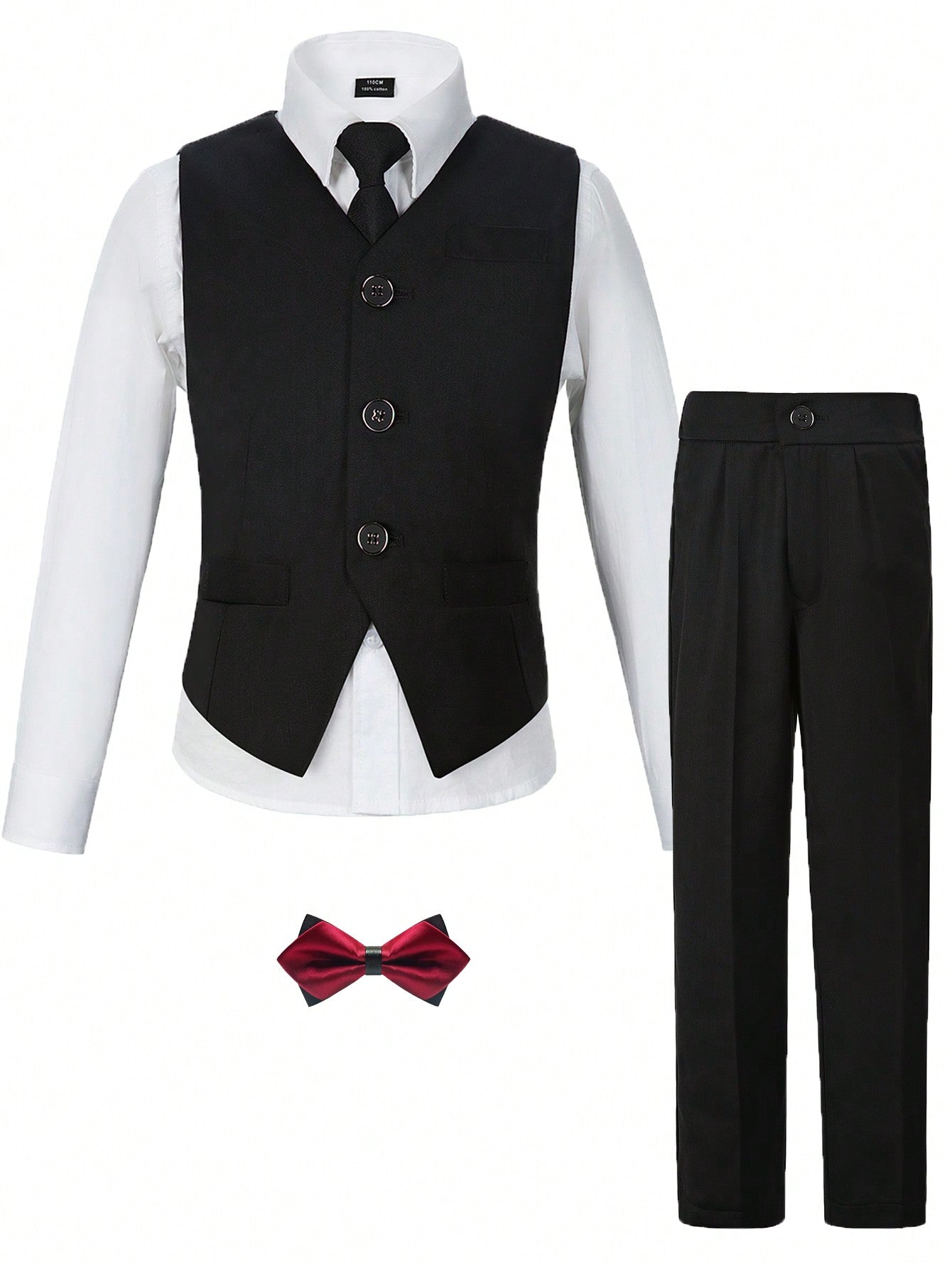 Boys Suits Slim Fit Toddler Tuxedo Suit Set For Dress Clothes Kids Wedding Ring Bearer Outfit