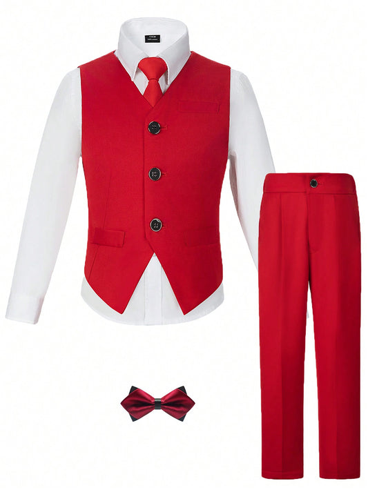 Boys Suits Slim Fit Toddler Tuxedo Suit Set For Dress Clothes Kids Wedding Ring Bearer Outfit