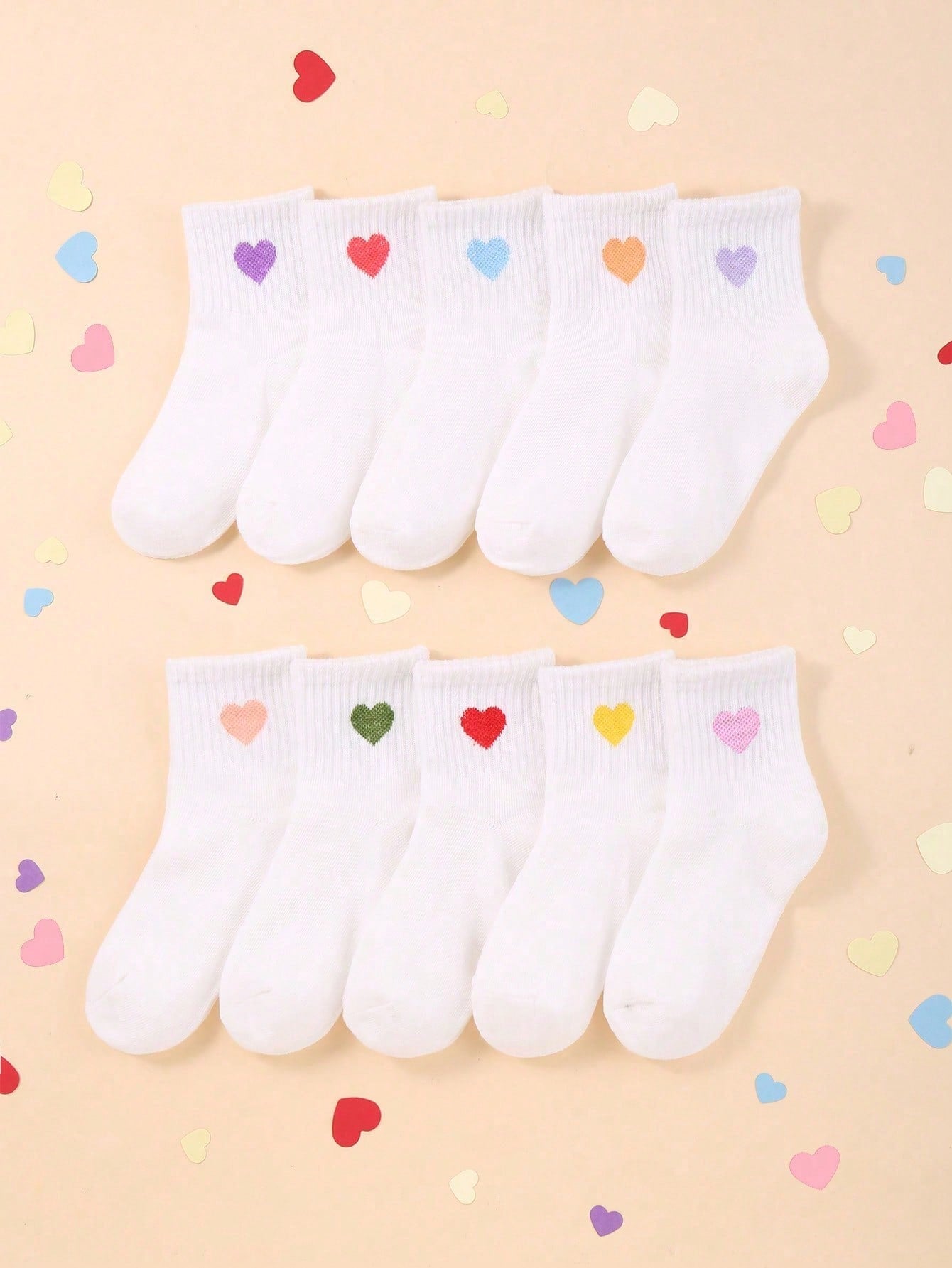 5 Pairs Of Soft Ankle Socks, Cute And Fun Heart Shaped Novelty Socks For Girls