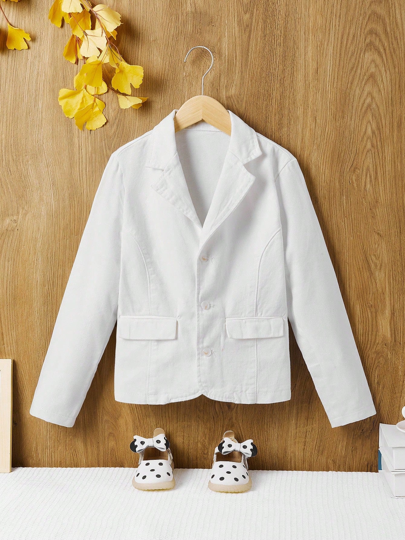 Tween Girl Casual Preppy Office Beige Blazer