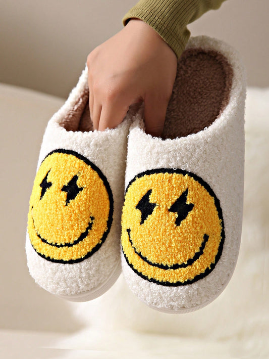 Women's Plush Lightning  Slippers, Thickened Fluffy Warm Non-Slip Indoor House Shoes For Winter