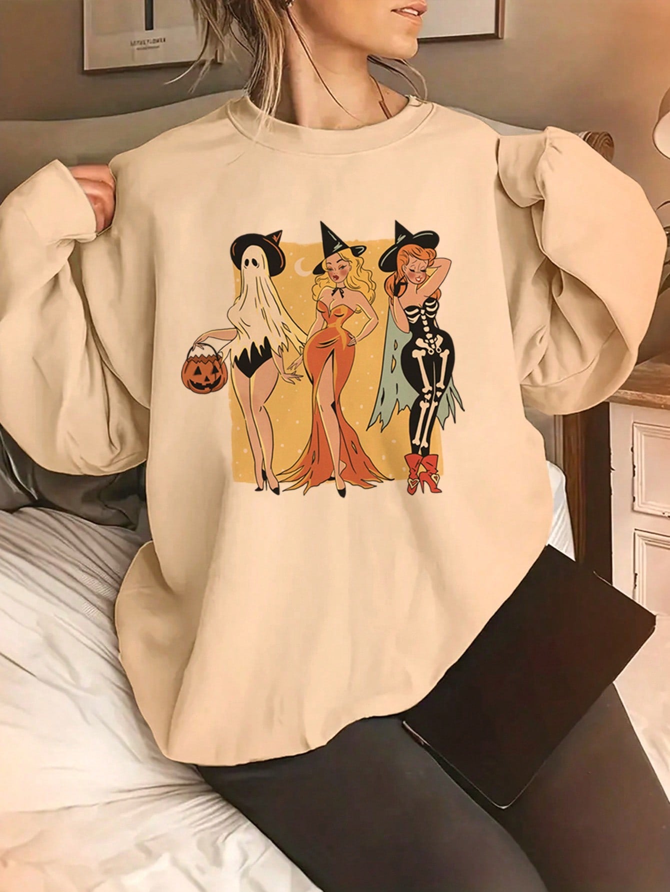 Spring Dress Women's Casual Casual Fit Long Sleeve Round Neck Sweatshirt With Thermochromic Pattern, E Cartoon Design Oversized Top Suitable For Autumn And Winter Optimum Vitality
Always Stunning
Overwhelming Energy