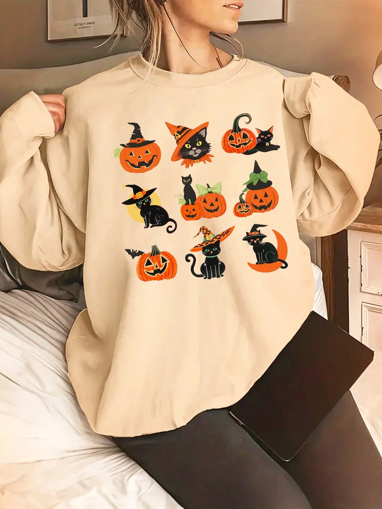 Spring Dress Women's Casual Casual Fit Long Sleeve Round Neck Sweatshirt With Thermochromic Pattern, E Cartoon Design Oversized Top Suitable For Autumn And Winter Optimum Vitality
Always Stunning
Overwhelming Energy