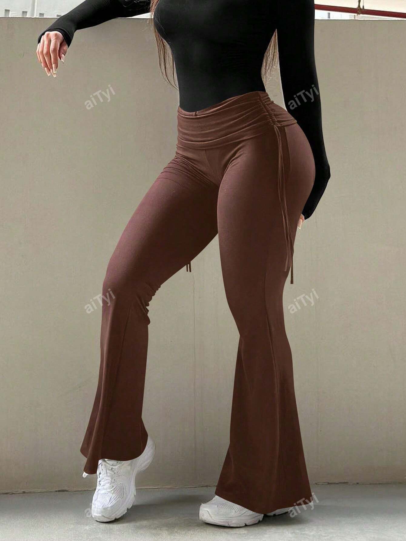 Women's Casual Sports Style Flared Pants, Slimming And Versatile